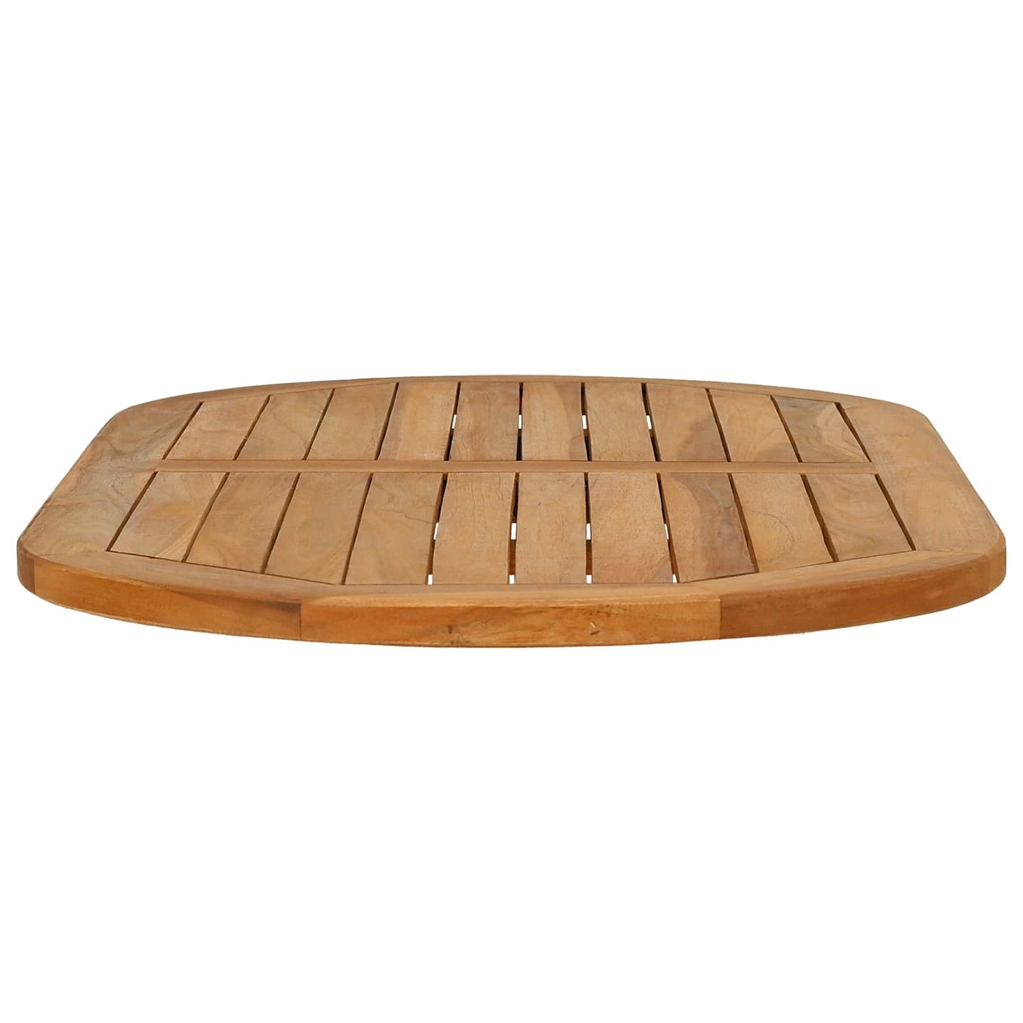 Bordplate Oval Massivt Teaktre Naturlig