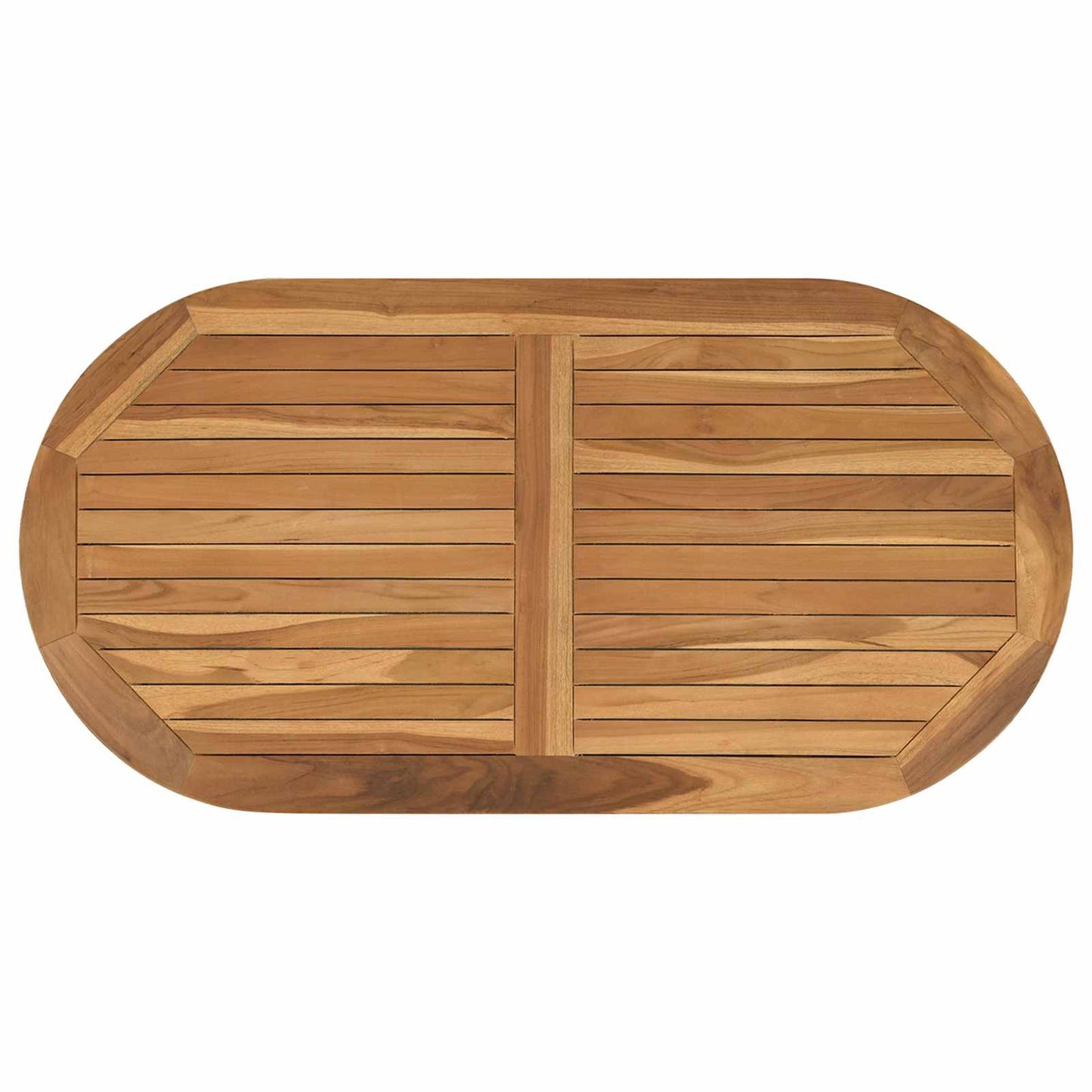 Bordplate Oval Massivt Teaktre Naturlig