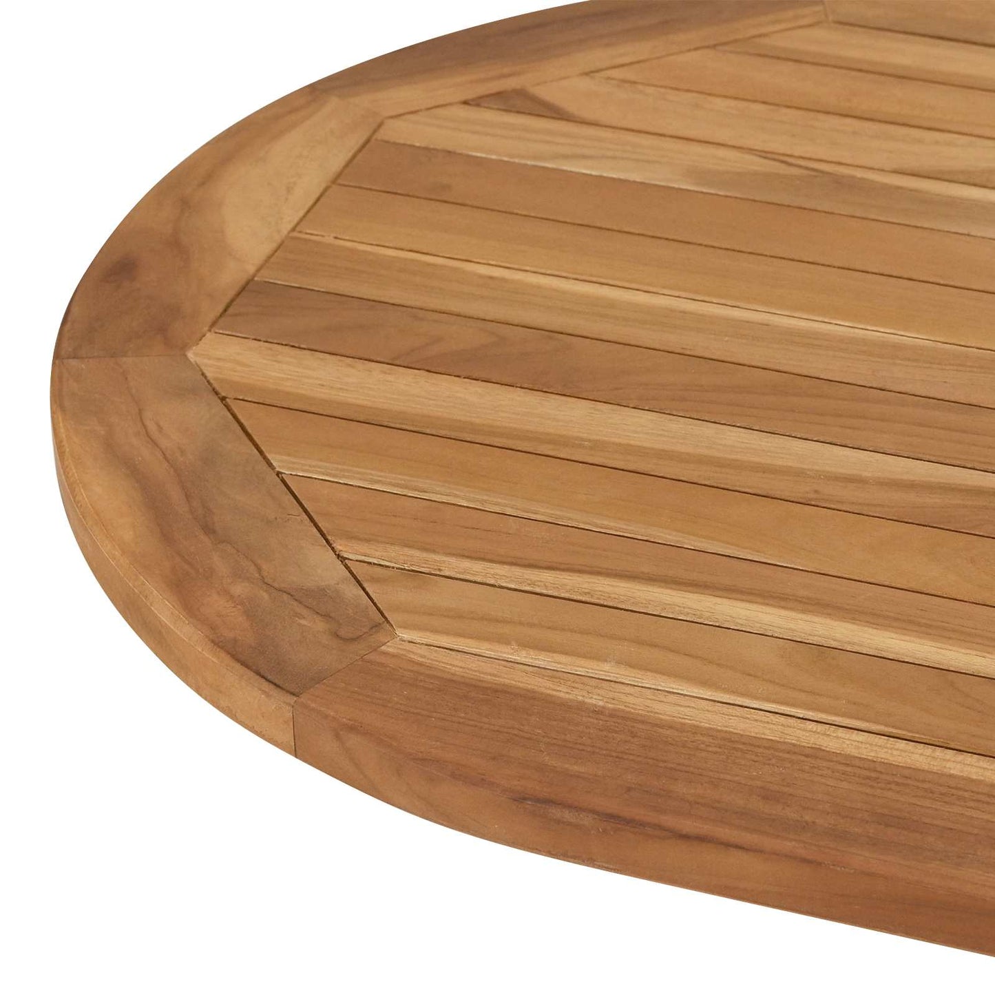 Bordplate Oval Massivt Teaktre Naturlig