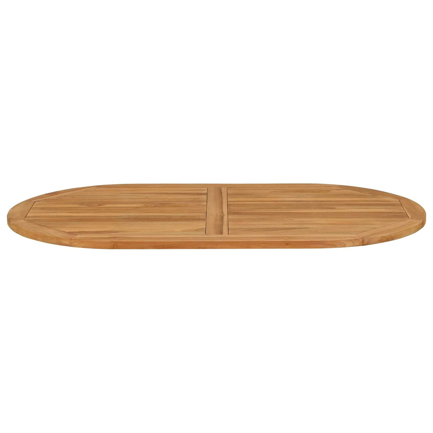 Bordplate Oval Massivt Teaktre Naturlig