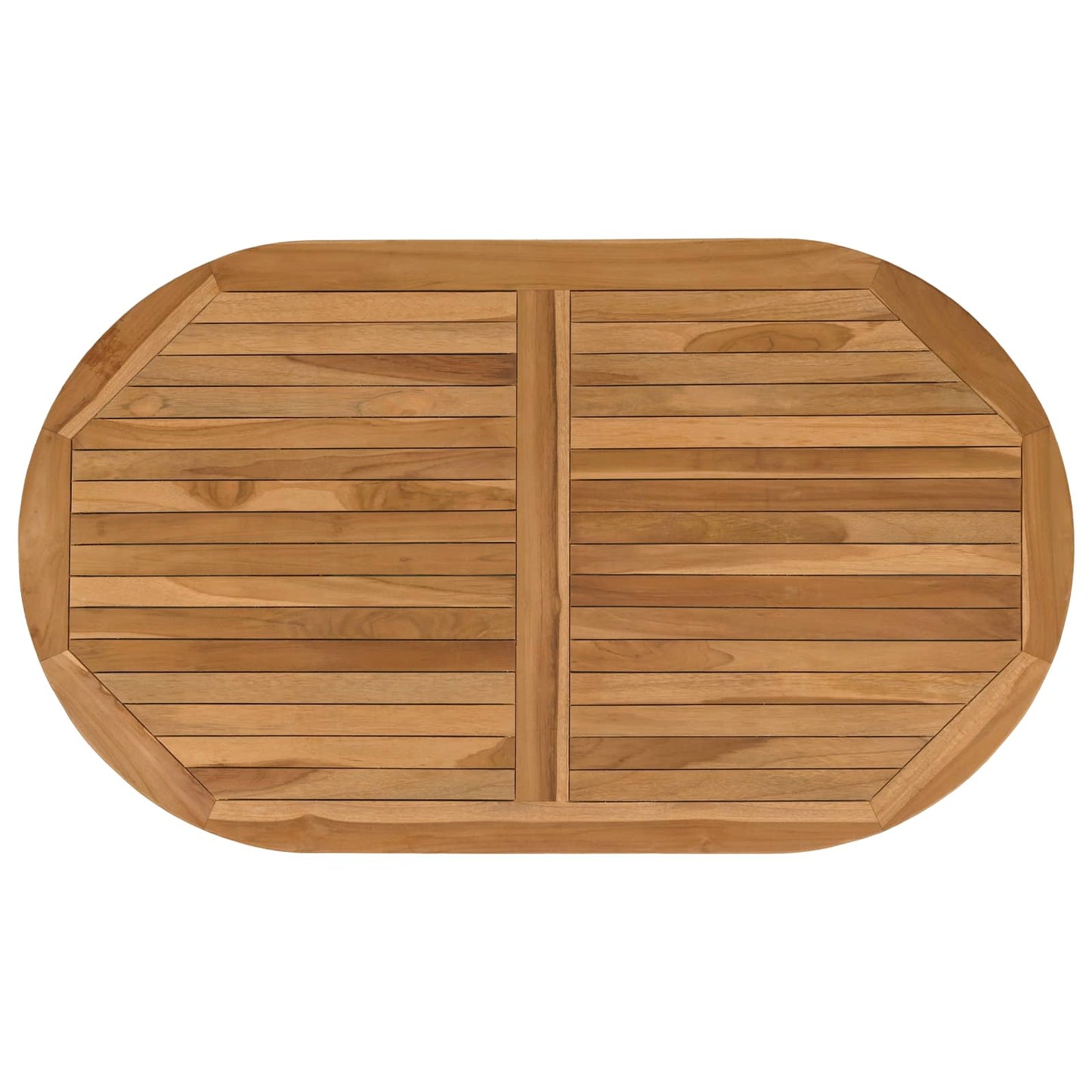 Bordplate Oval Massivt Teaktre Naturlig