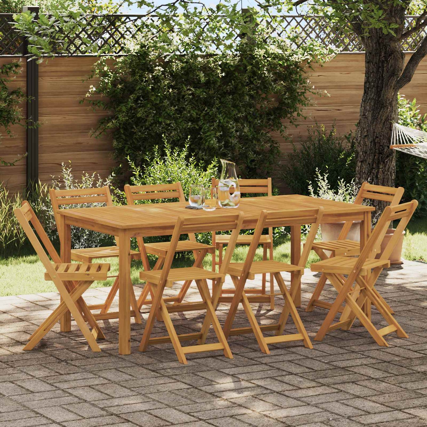 Utendørs Bistro Stoler 8 pcs Naturlig 40 x 53 x 80 cm