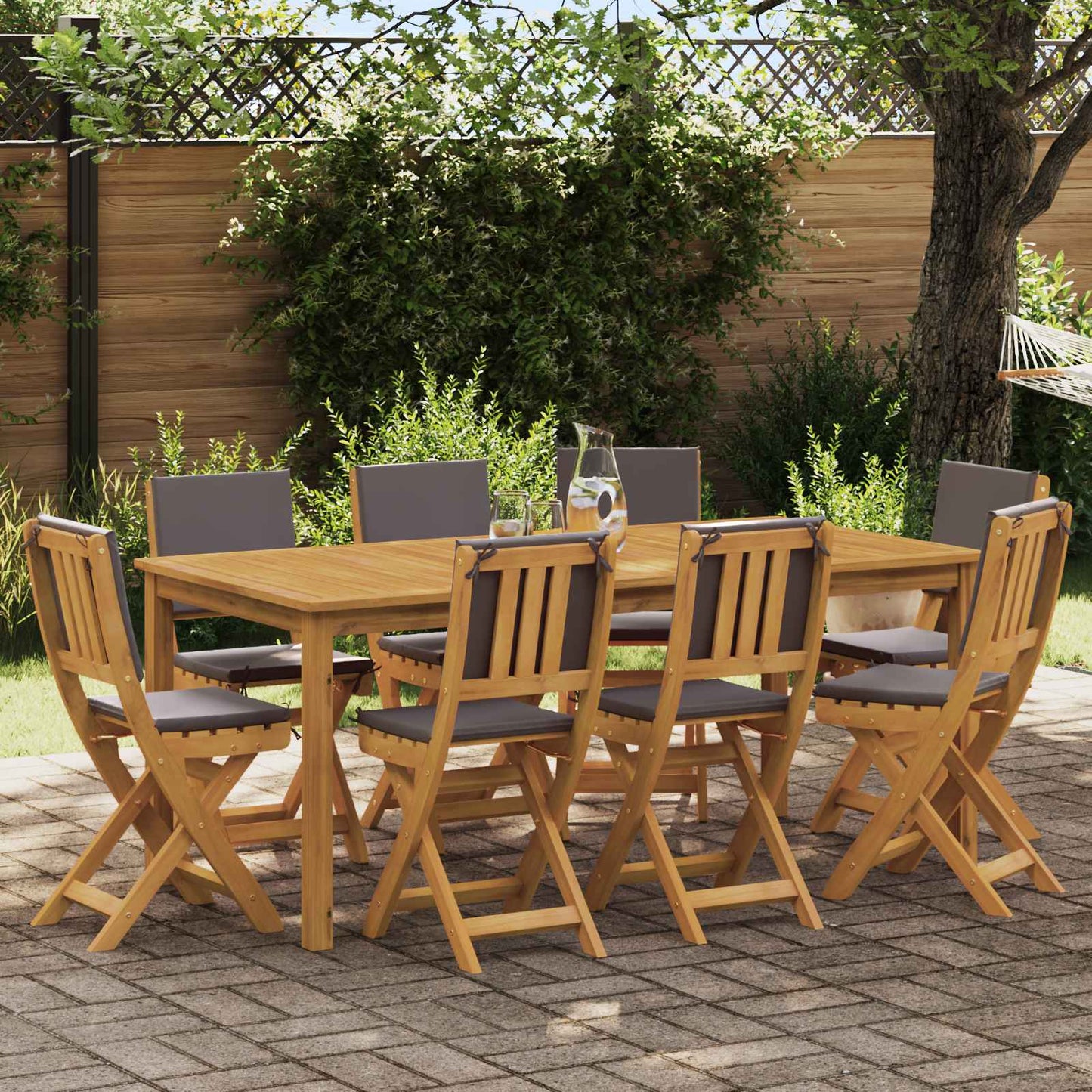 Utendørs Bistro Stoler med pute 8 pcs Mørkegrå 38 x 46 x 85 cm