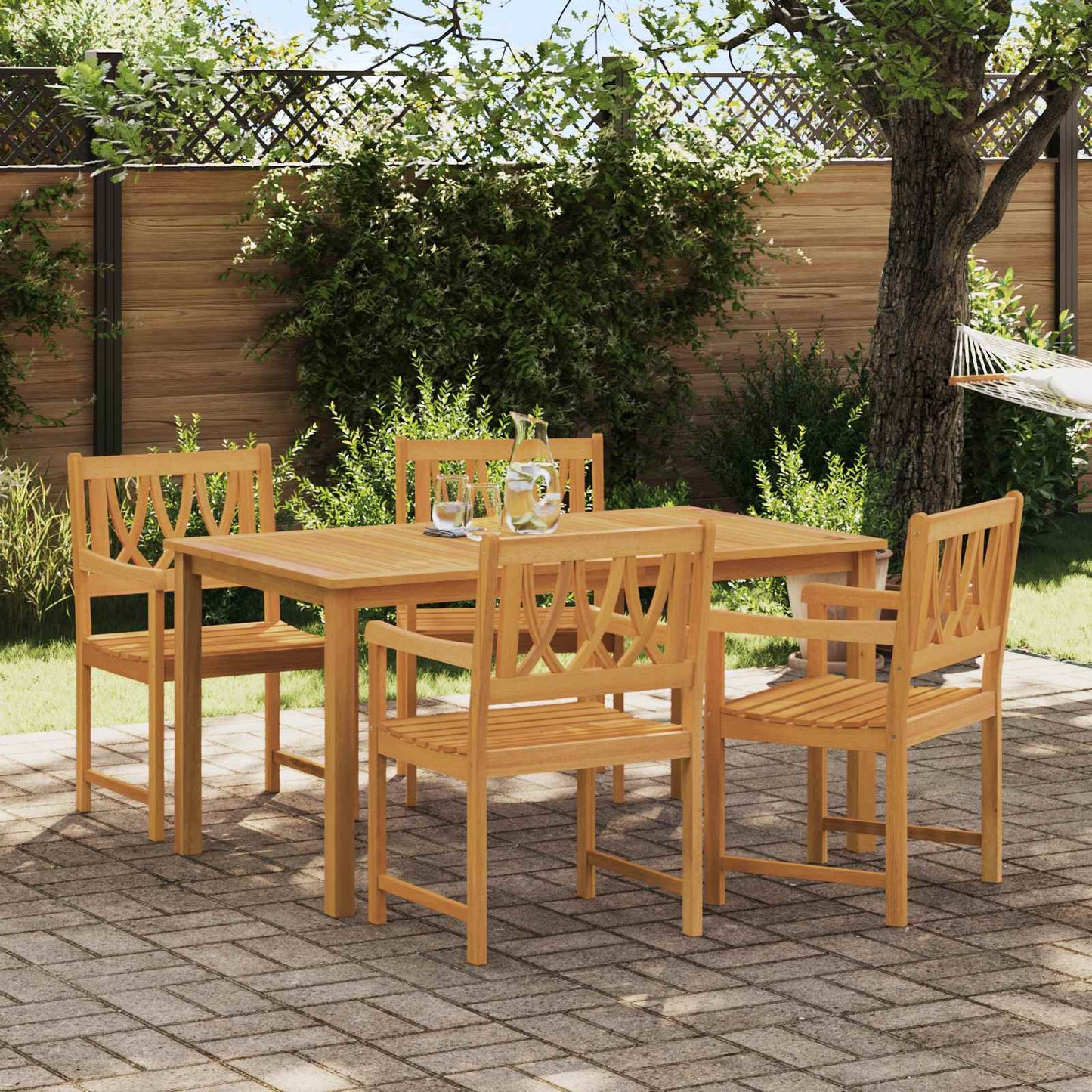 Hagestoler 4 pcs Naturlig Solid akasietre
