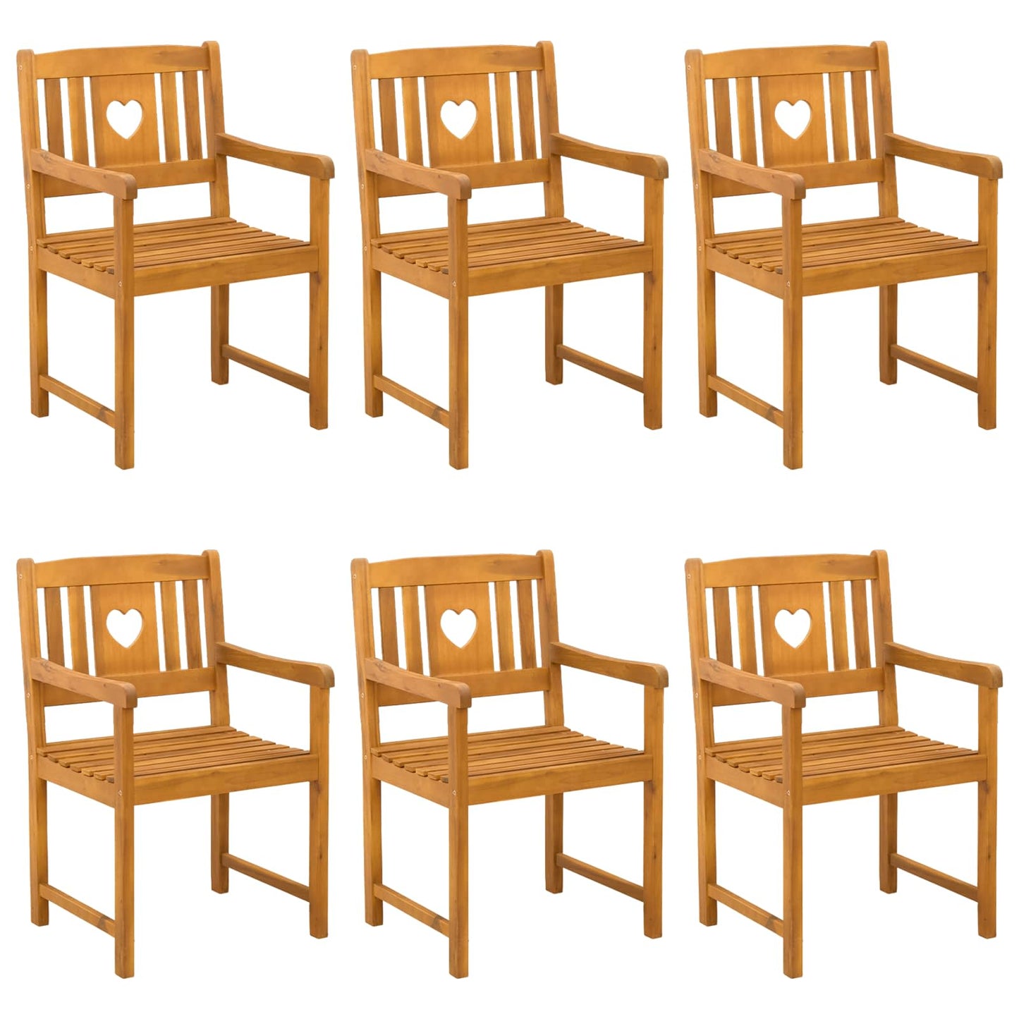 Hagestoler 6 pcs Naturlig Solid akasietre