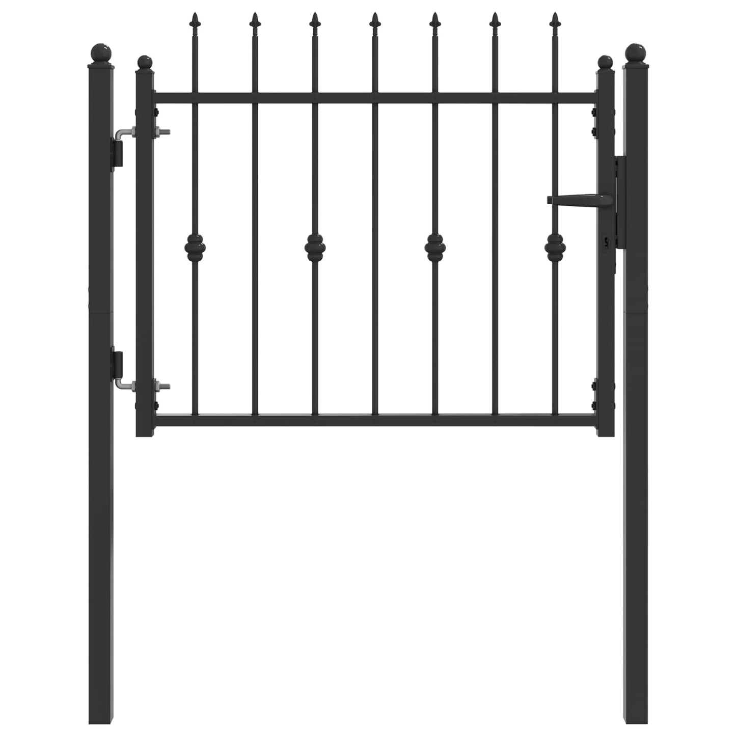 Gjerdeport HORST 100 x 75 cm Metall Svart Låsbar