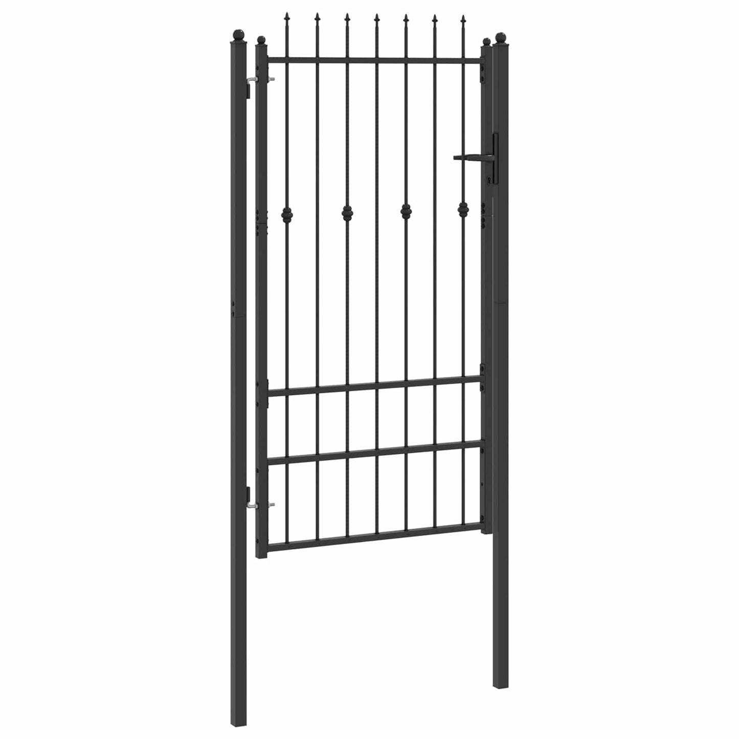 Gjerdeport HORST 100 x 175 cm Metall Svart Låsbar