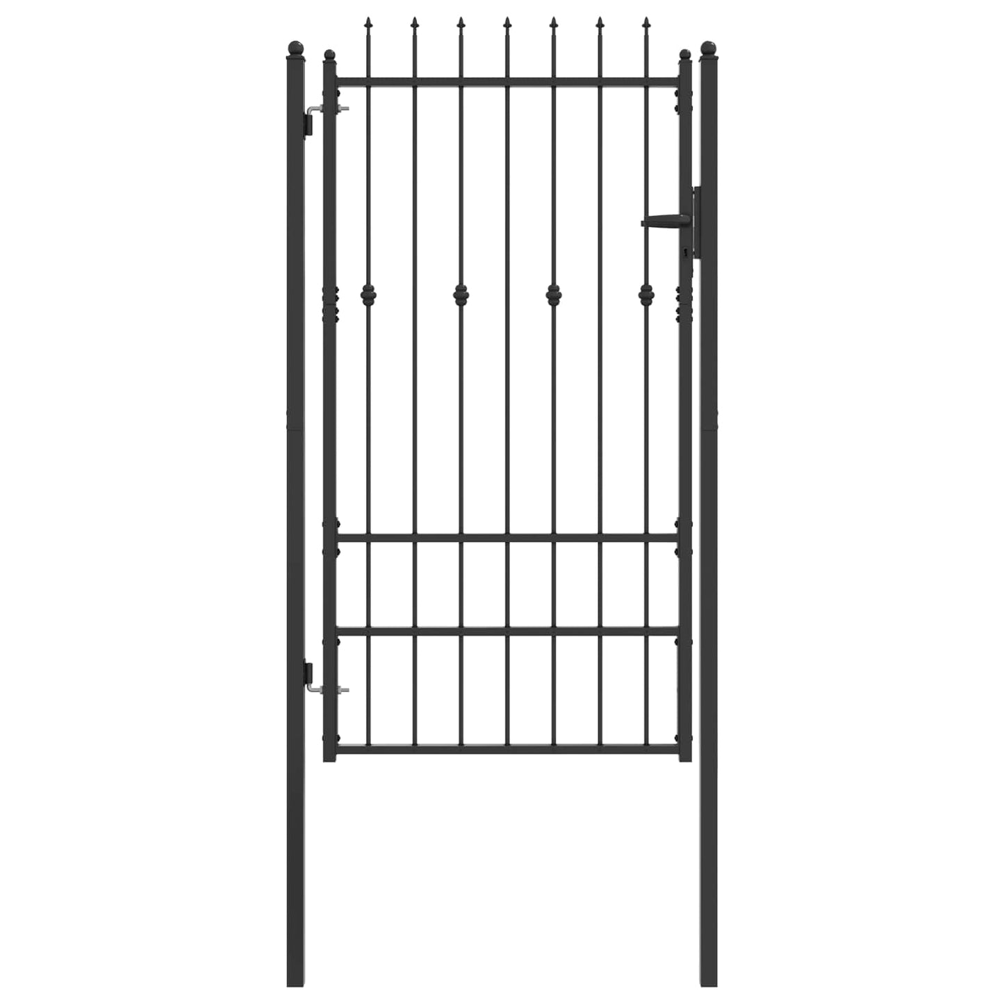 Gjerdeport HORST 100 x 175 cm Metall Svart Låsbar