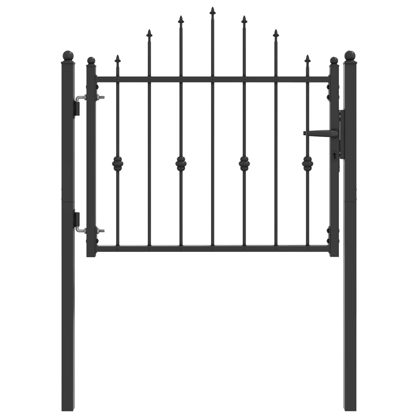 Gjerdeport HORST 100 x 75 cm Metall Svart Låsbar