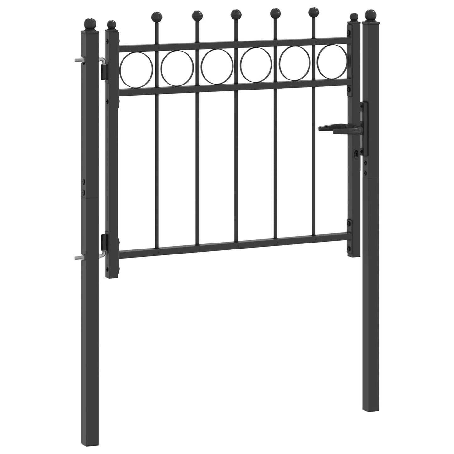 Gjerdeport HORST 100 x 75 cm Metall Svart Låsbar