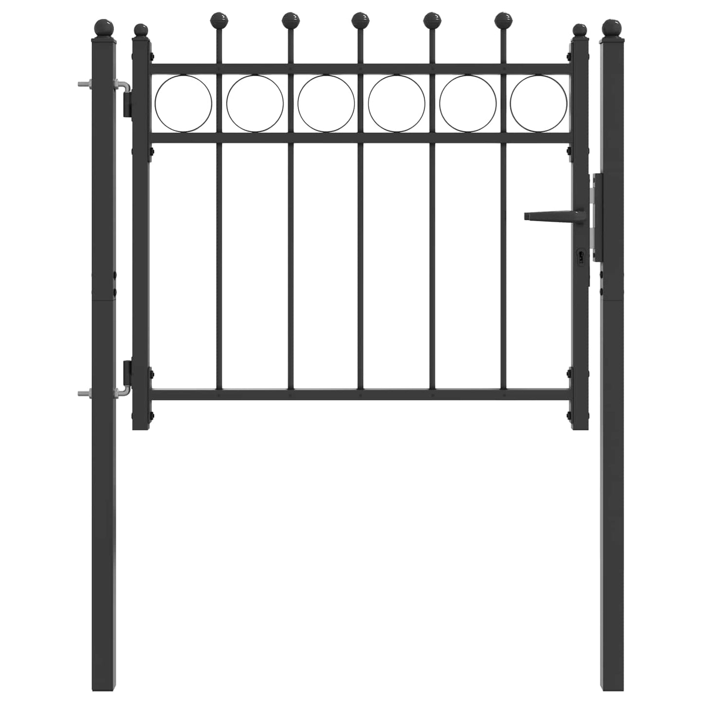 Gjerdeport HORST 100 x 75 cm Metall Svart Låsbar