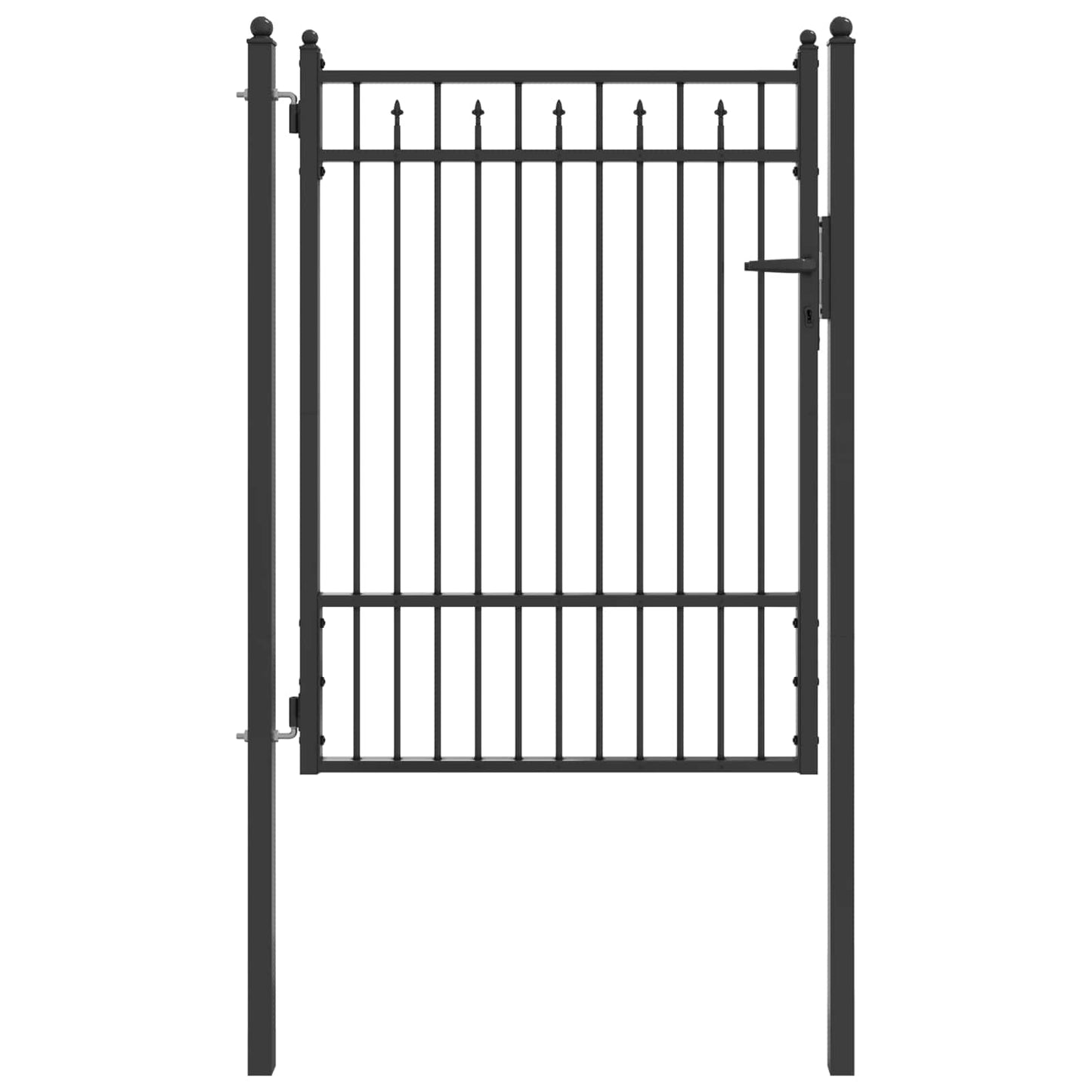 Gjerdeport HORST 100 x 125 cm Metall Svart Låsbar