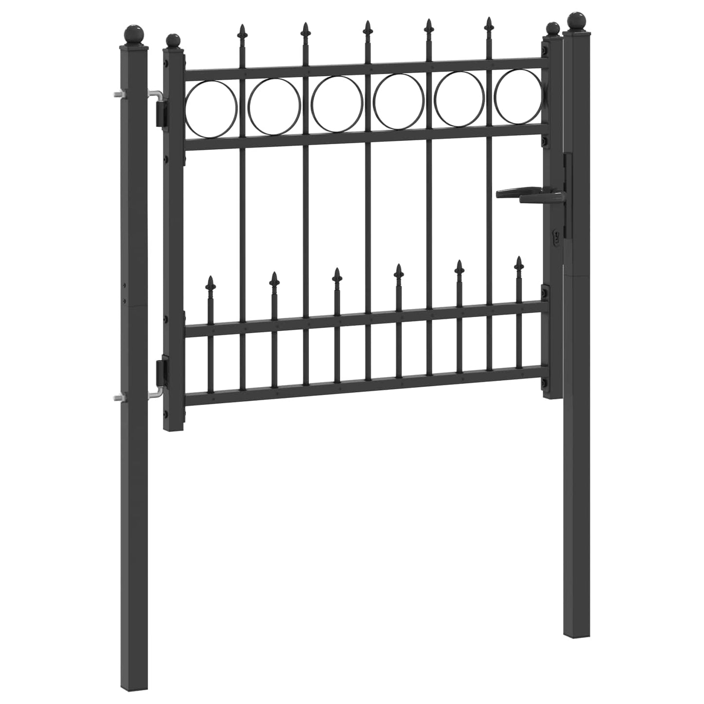 Gjerdeport HORST 100 x 75 cm Metall Svart Låsbar