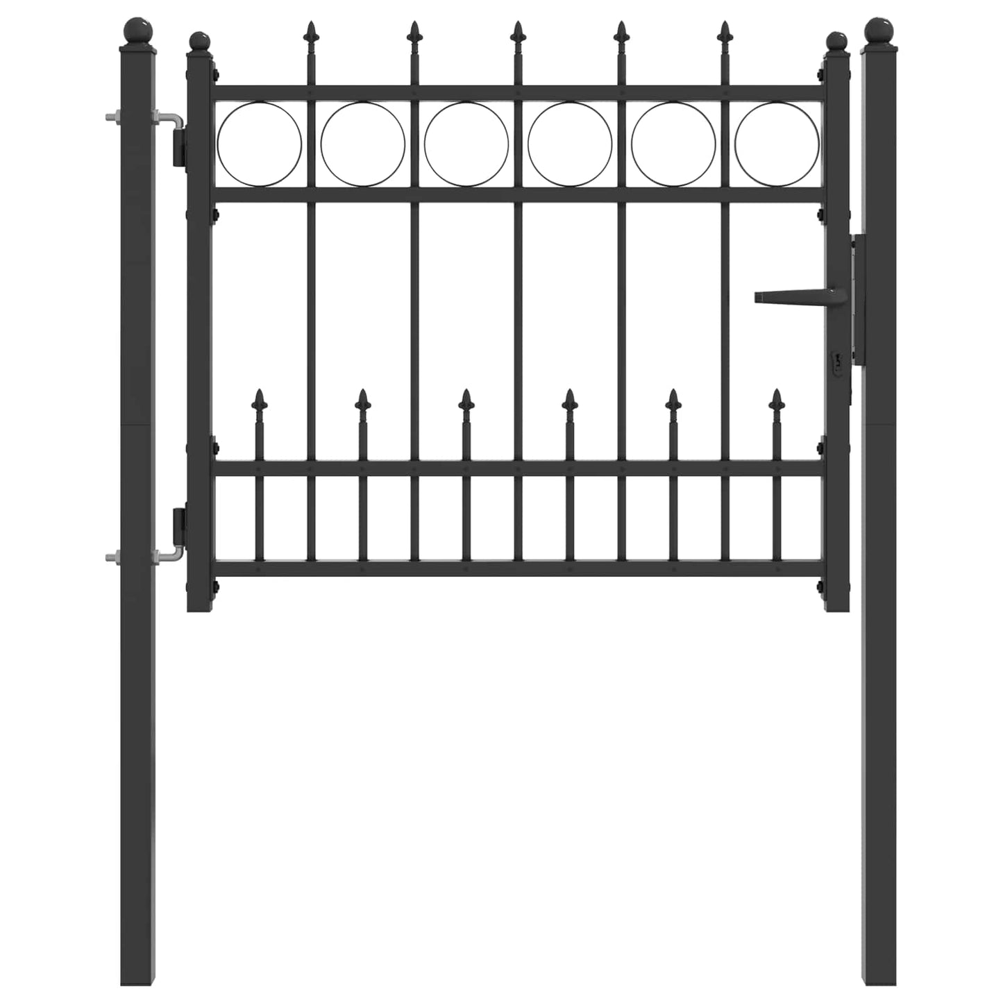 Gjerdeport HORST 100 x 75 cm Metall Svart Låsbar