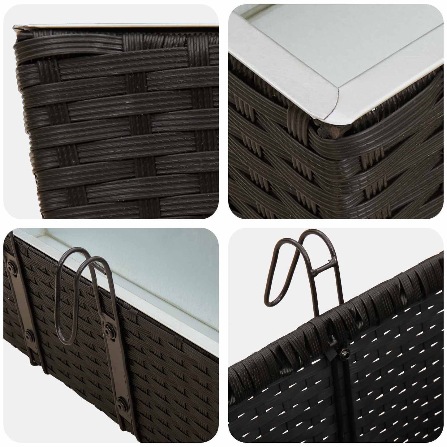 Gelender 2 pcs Svart 50 x 17 x 17 cm Metall vidaXL