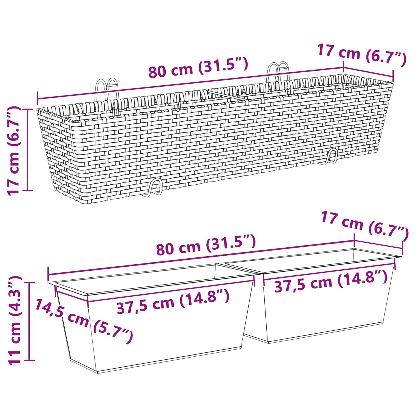 Gelender Metall vidaXL