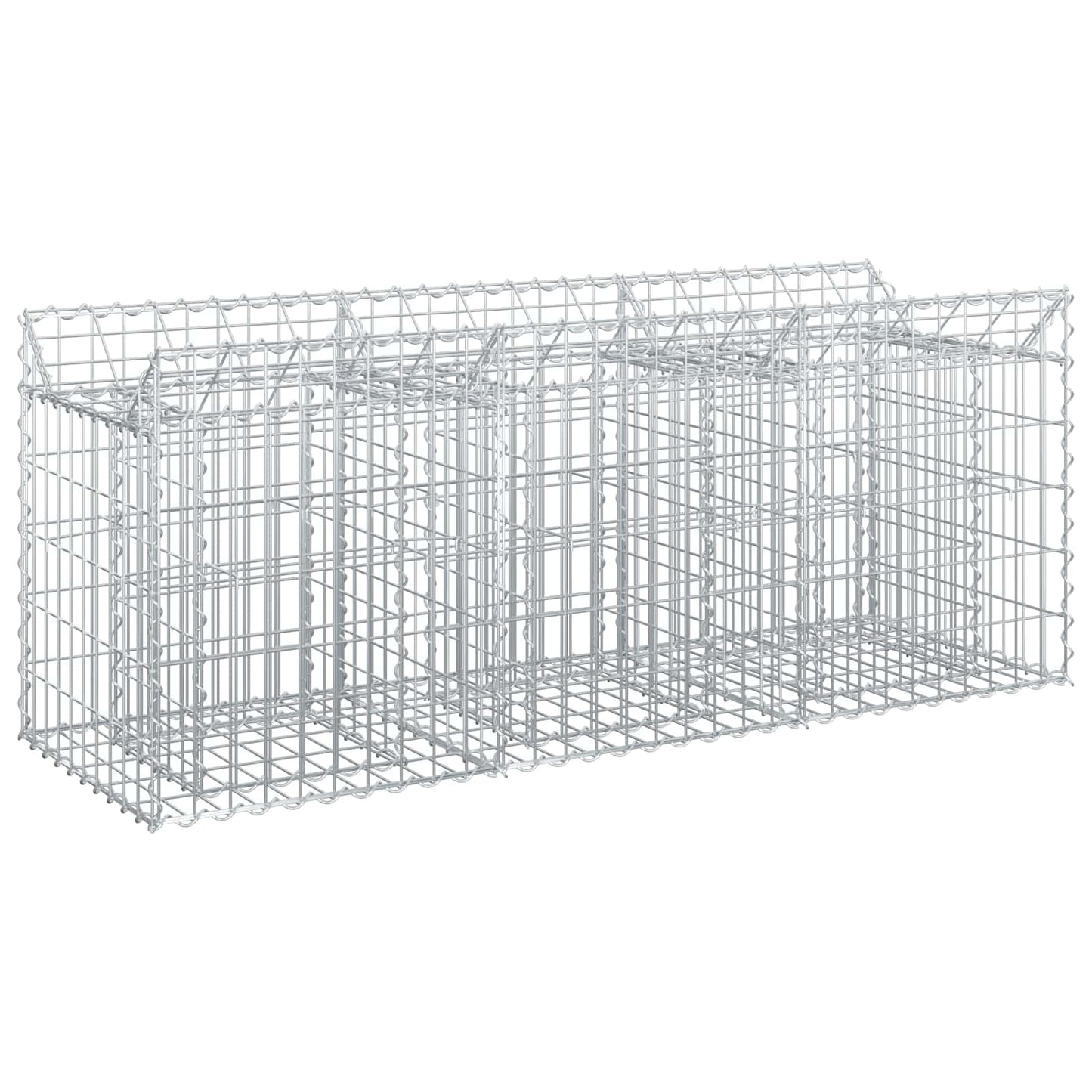 Gabion hevet seng sølv 150 x 50 x 60 cm Galvanisert Stål vidaXL