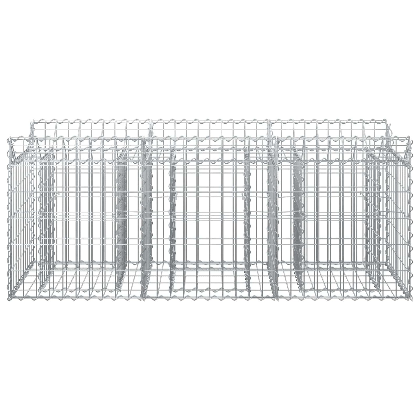 Gabion hevet seng sølv 150 x 50 x 60 cm Galvanisert Stål vidaXL