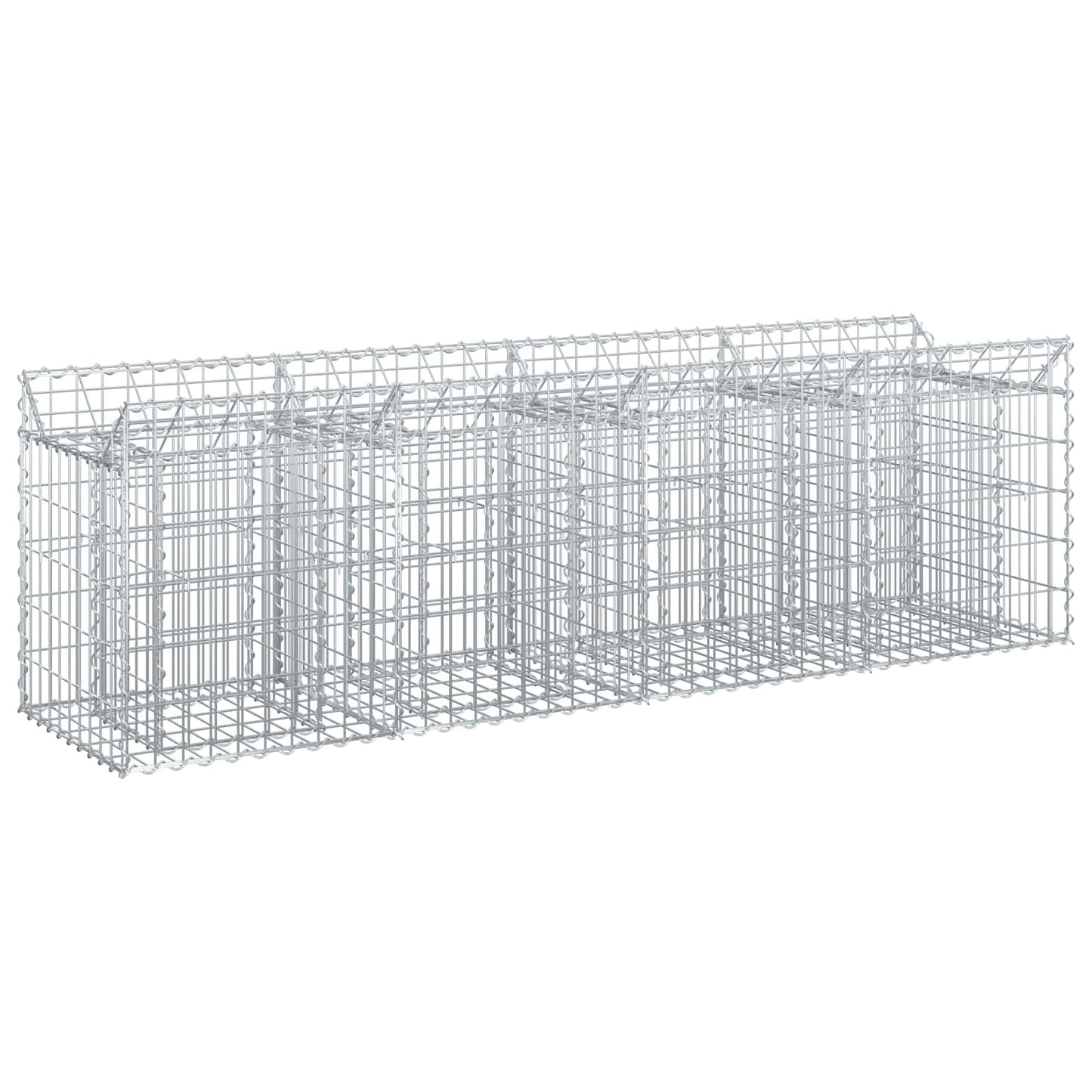 Gabion hevet seng sølv 200 x 50 x 60 cm Galvanisert Stål vidaXL