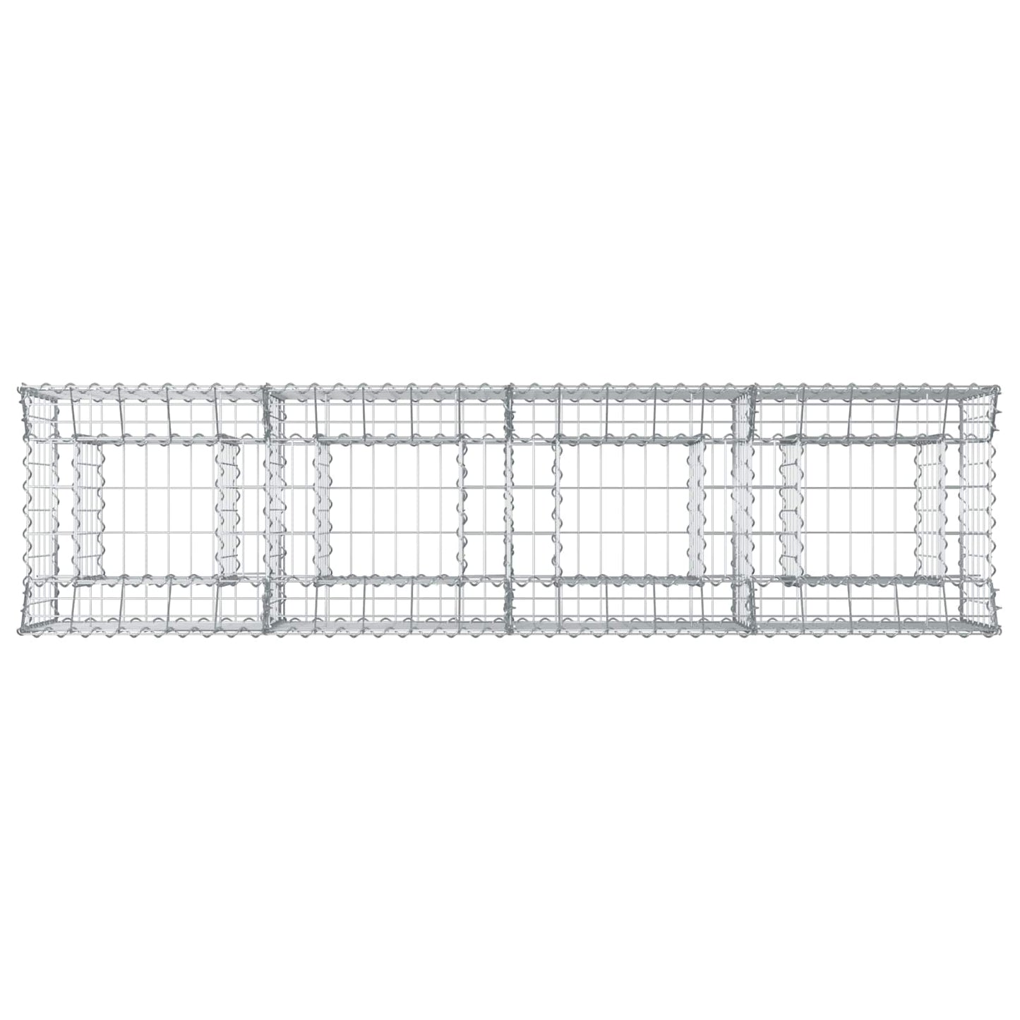 Gabion hevet seng sølv 200 x 50 x 60 cm Galvanisert Stål vidaXL