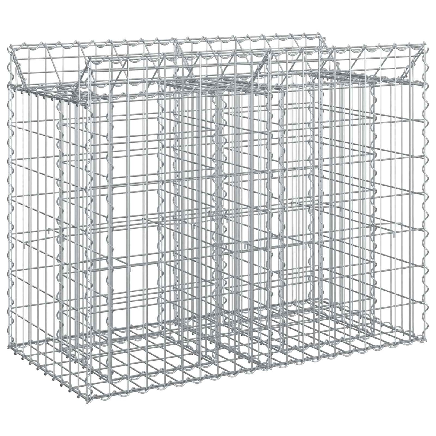 Gabion hevet seng sølv 100 x 50 x 80 cm Galvanisert Stål vidaXL