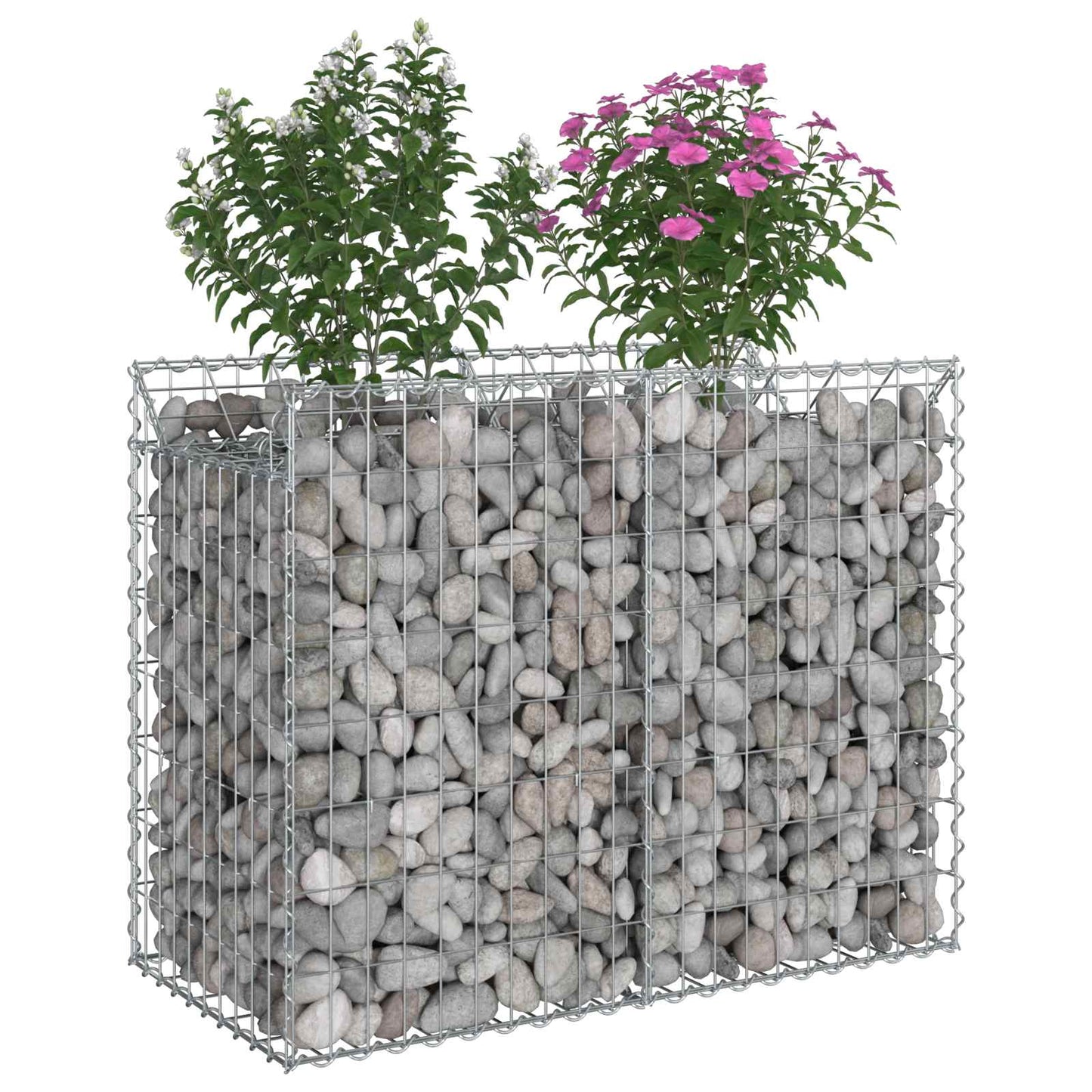 Gabion hevet seng sølv 100 x 50 x 80 cm Galvanisert Stål vidaXL