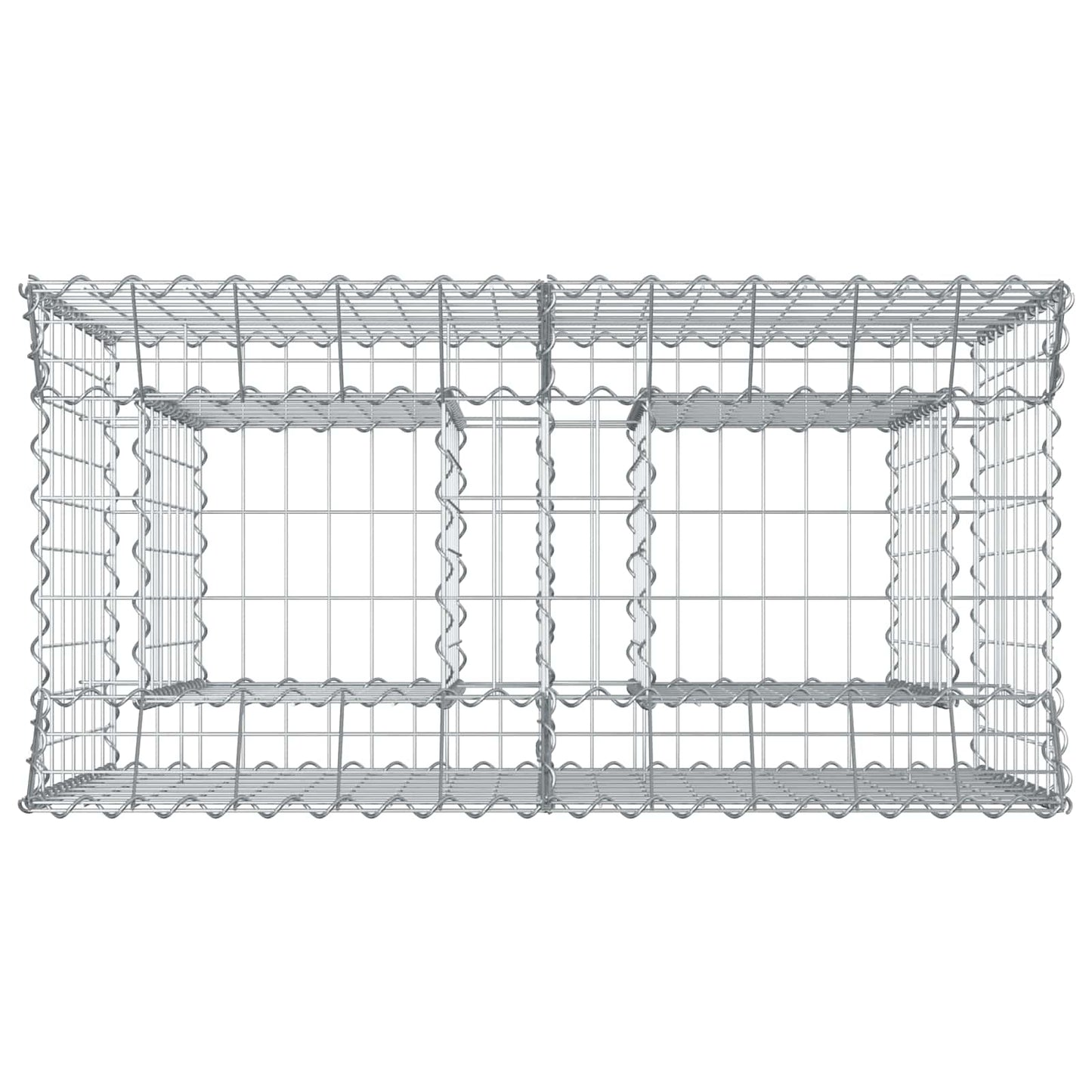 Gabion hevet seng sølv 100 x 50 x 80 cm Galvanisert Stål vidaXL