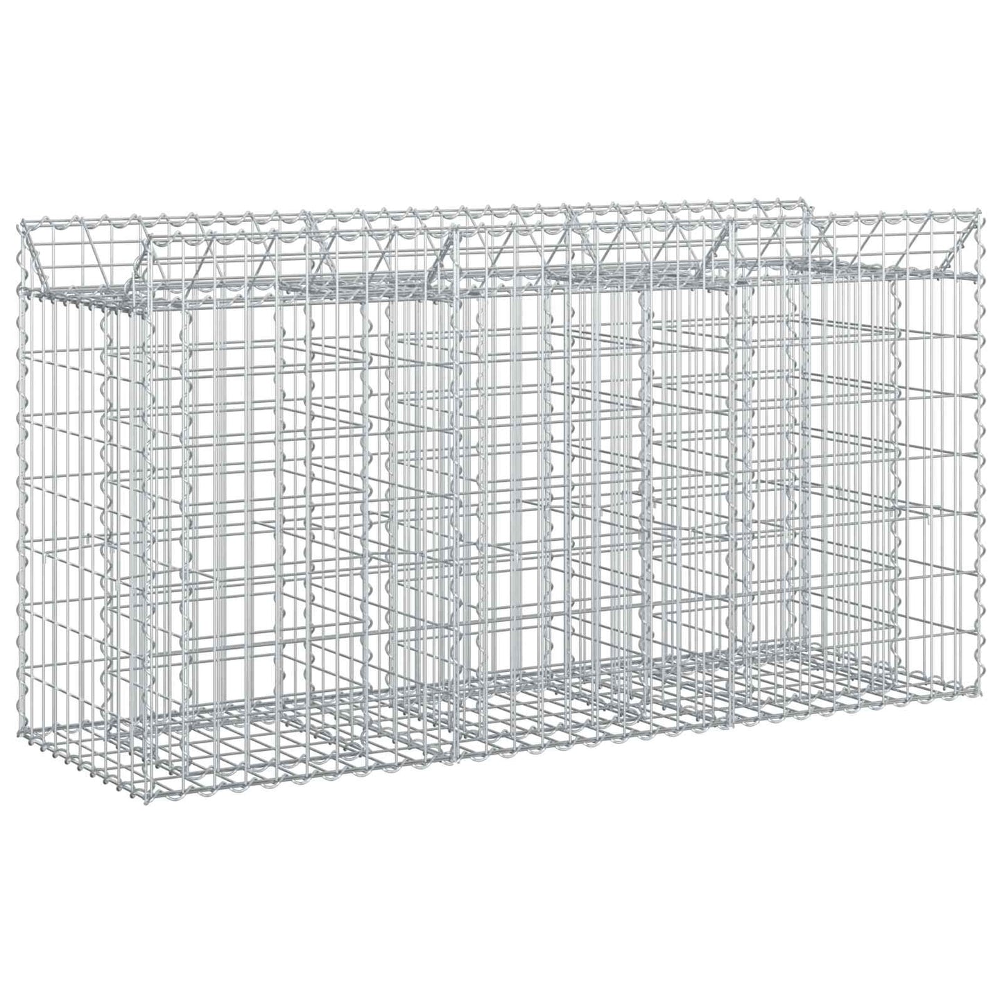 Gabion hevet seng sølv 150 x 50 x 80 cm Galvanisert Stål vidaXL