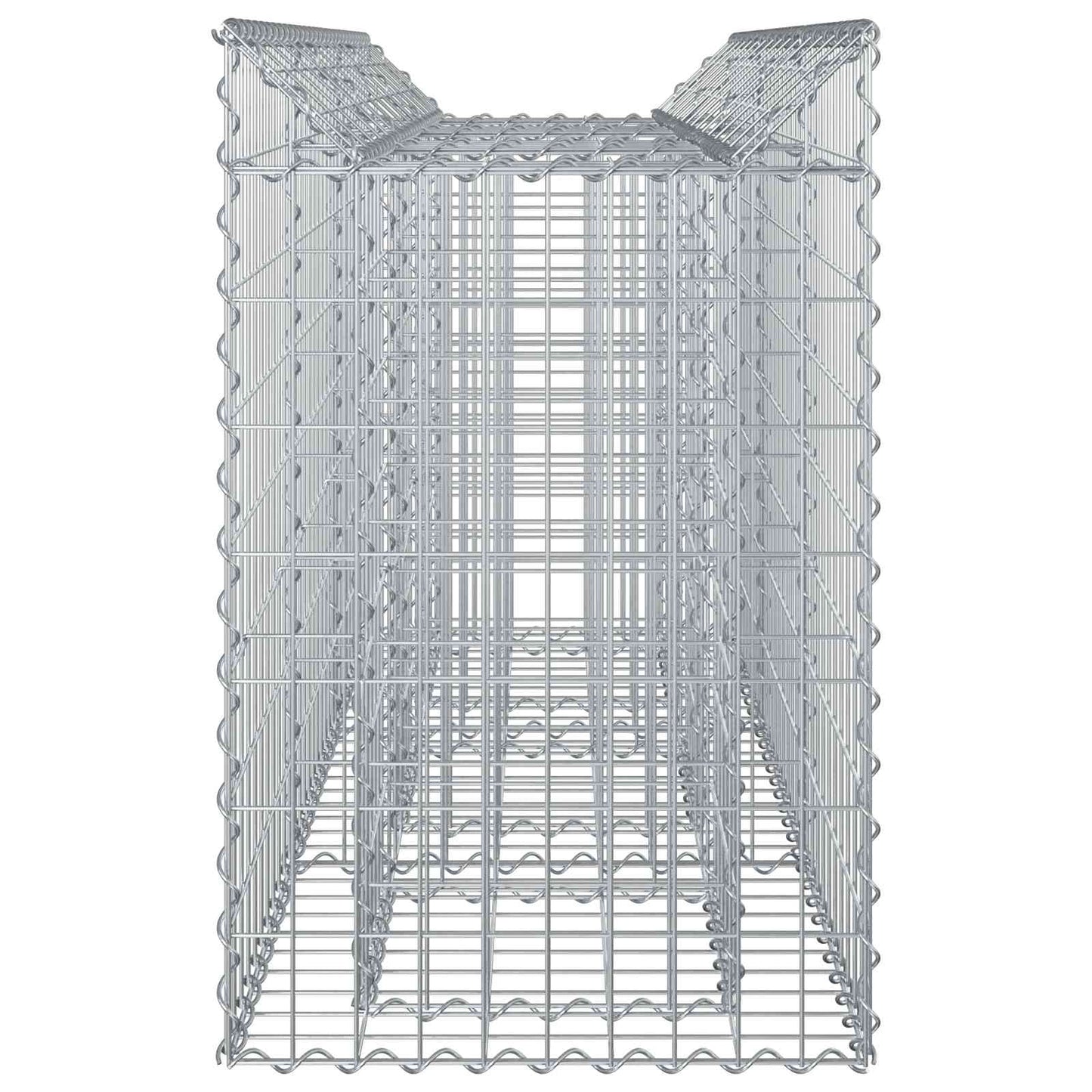 Gabion hevet seng sølv 150 x 50 x 80 cm Galvanisert Stål vidaXL