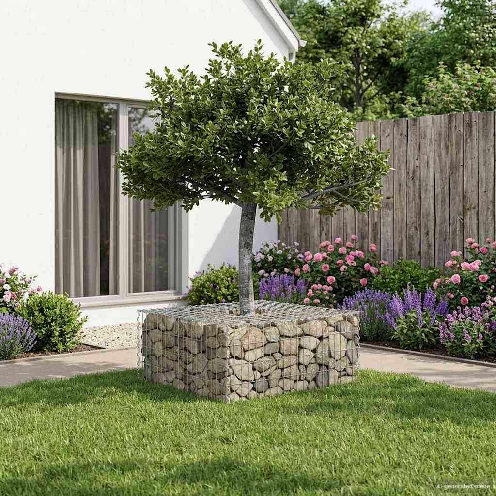 Gabion hevet seng sølv