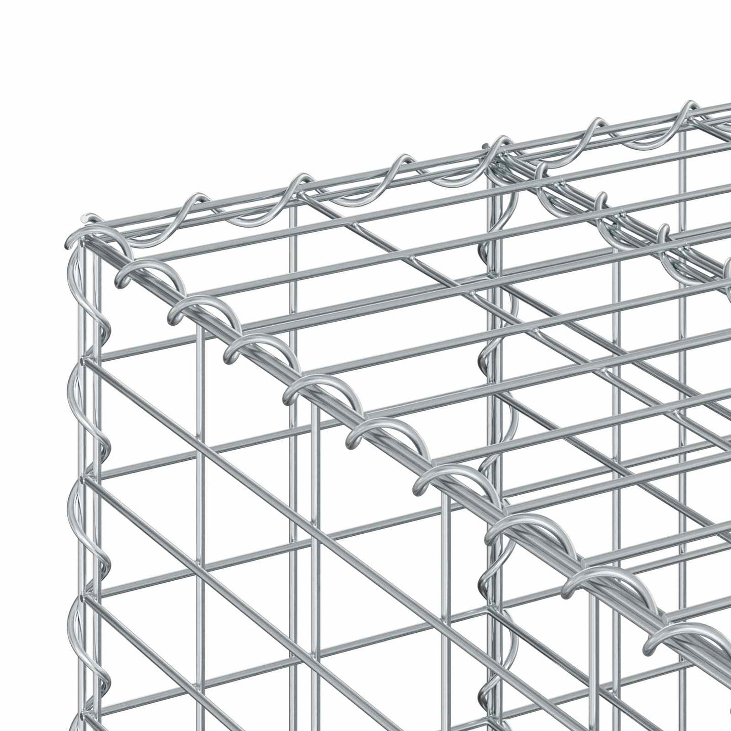 Gabion hevet seng sølv 60 x 60 x 55 cm Galvanisert Stål vidaXL
