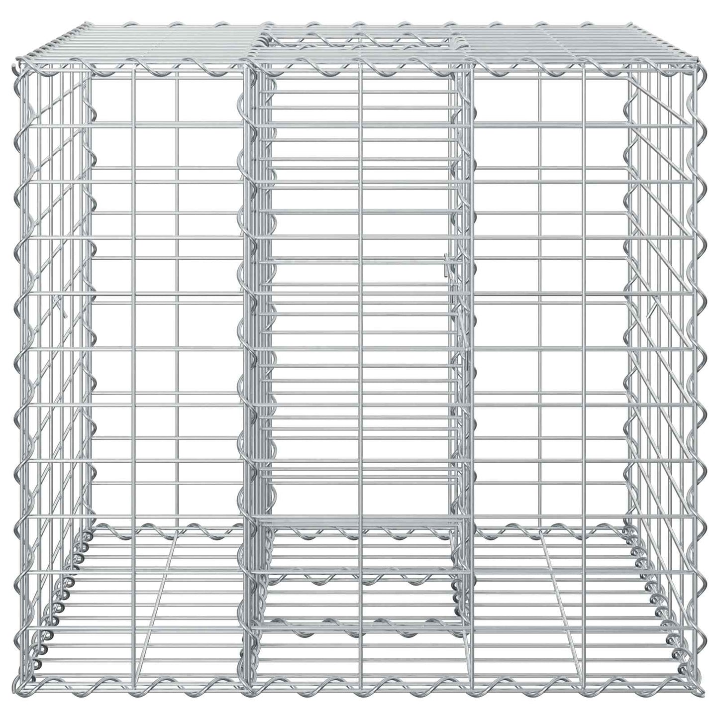 Gabion hevet seng sølv 60 x 60 x 55 cm Galvanisert Stål vidaXL