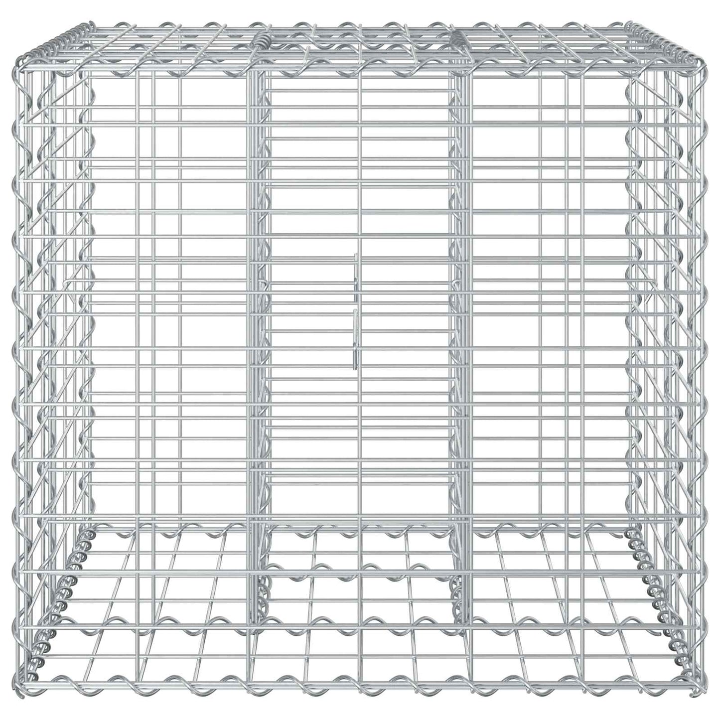Gabion hevet seng sølv 60 x 60 x 55 cm Galvanisert Stål vidaXL
