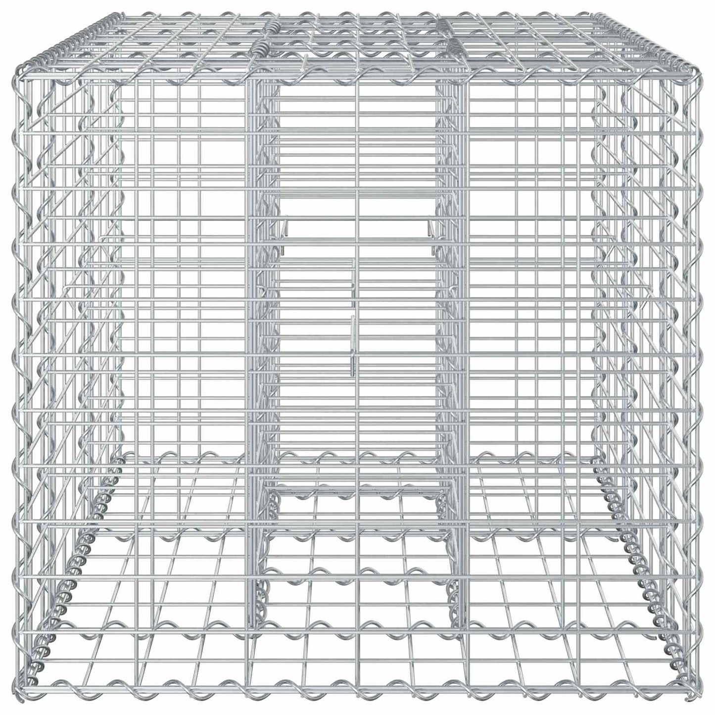 Gabion hevet seng sølv 100 x 60 x 55 cm Galvanisert Stål vidaXL