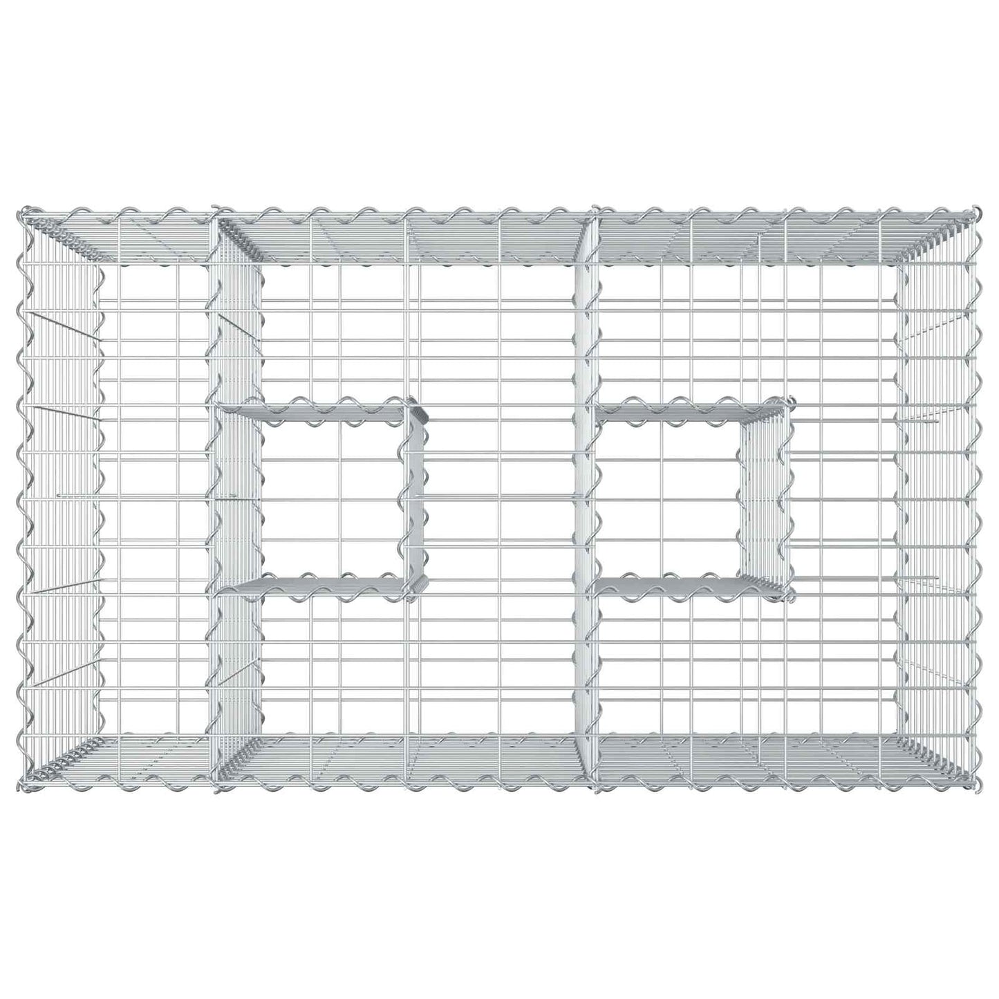 Gabion hevet seng sølv 100 x 60 x 55 cm Galvanisert Stål vidaXL