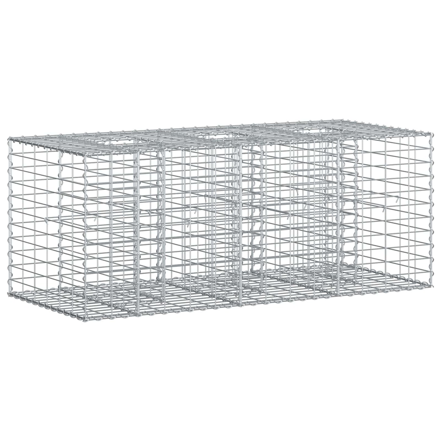Gabion hevet seng sølv 140 x 60 x 55 cm Galvanisert Stål vidaXL