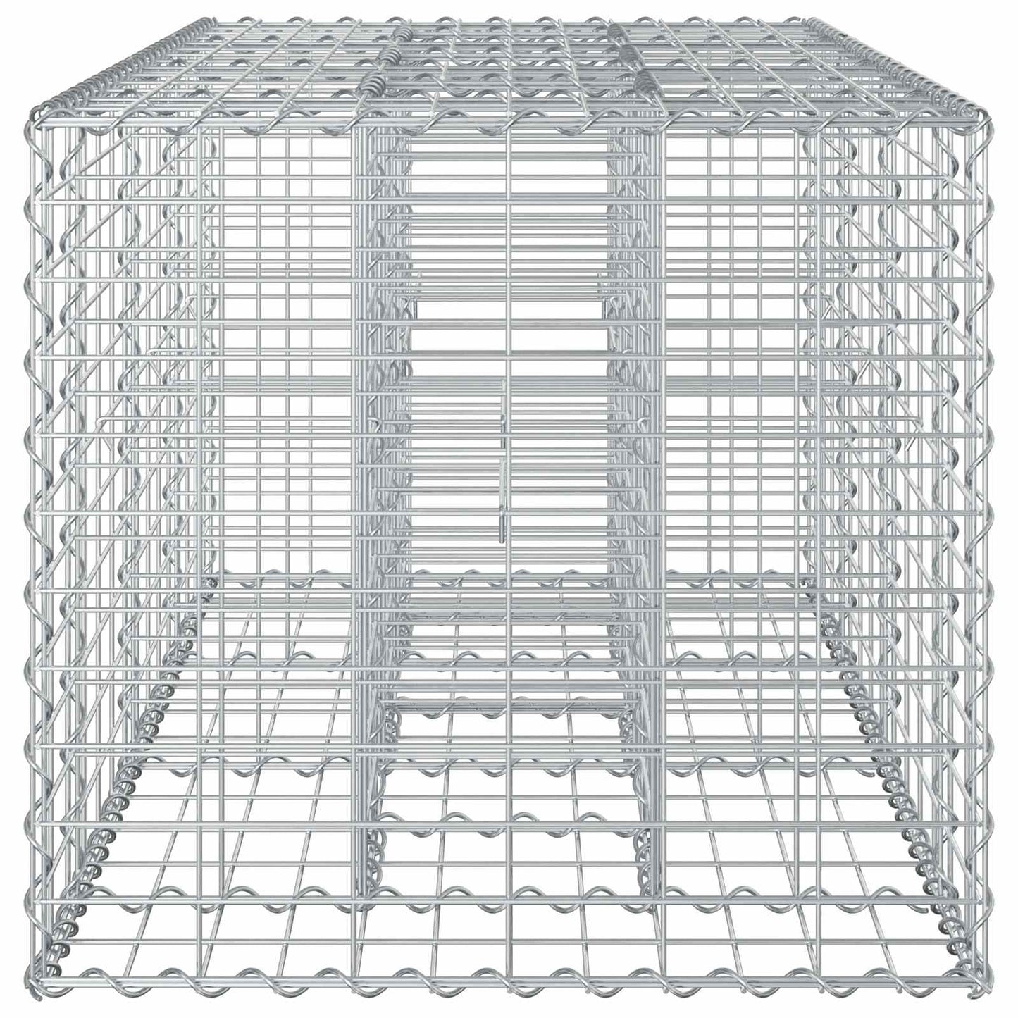 Gabion hevet seng sølv 140 x 60 x 55 cm Galvanisert Stål vidaXL