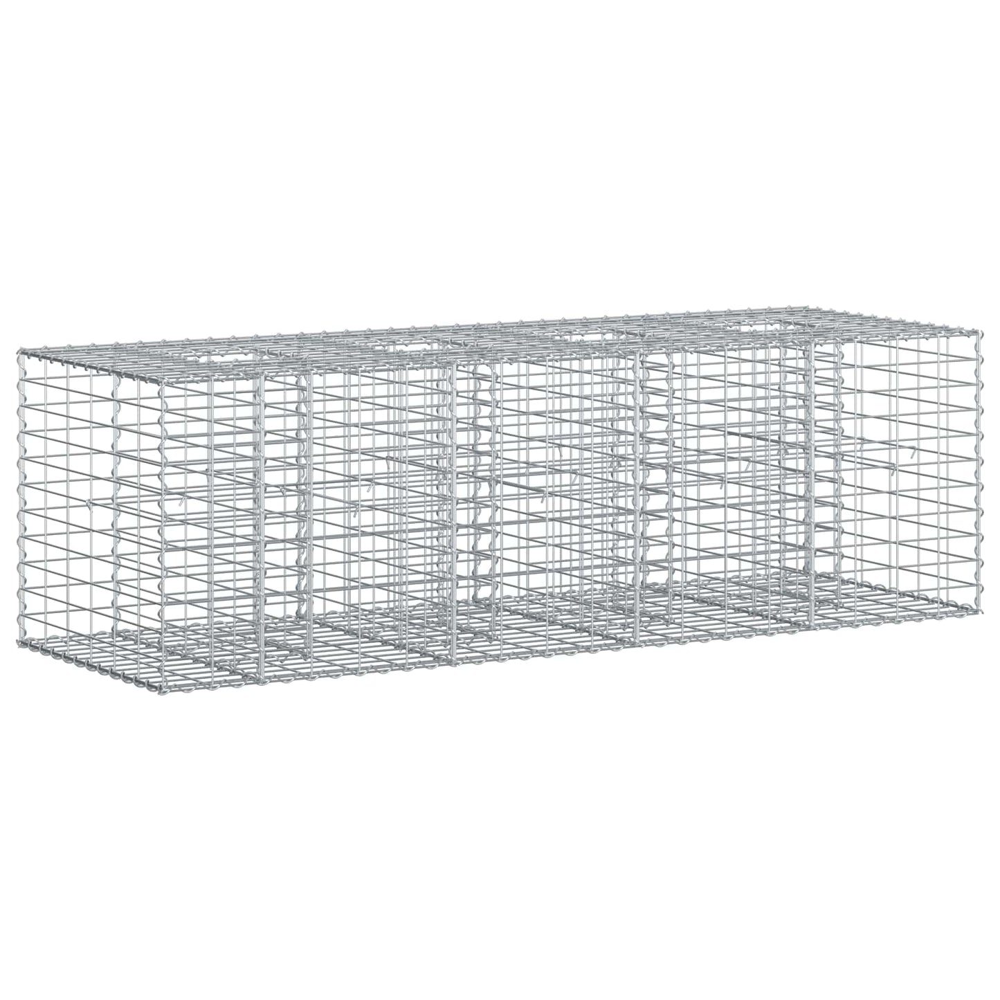 Gabion hevet seng sølv 180 x 60 x 55 cm Galvanisert Stål vidaXL