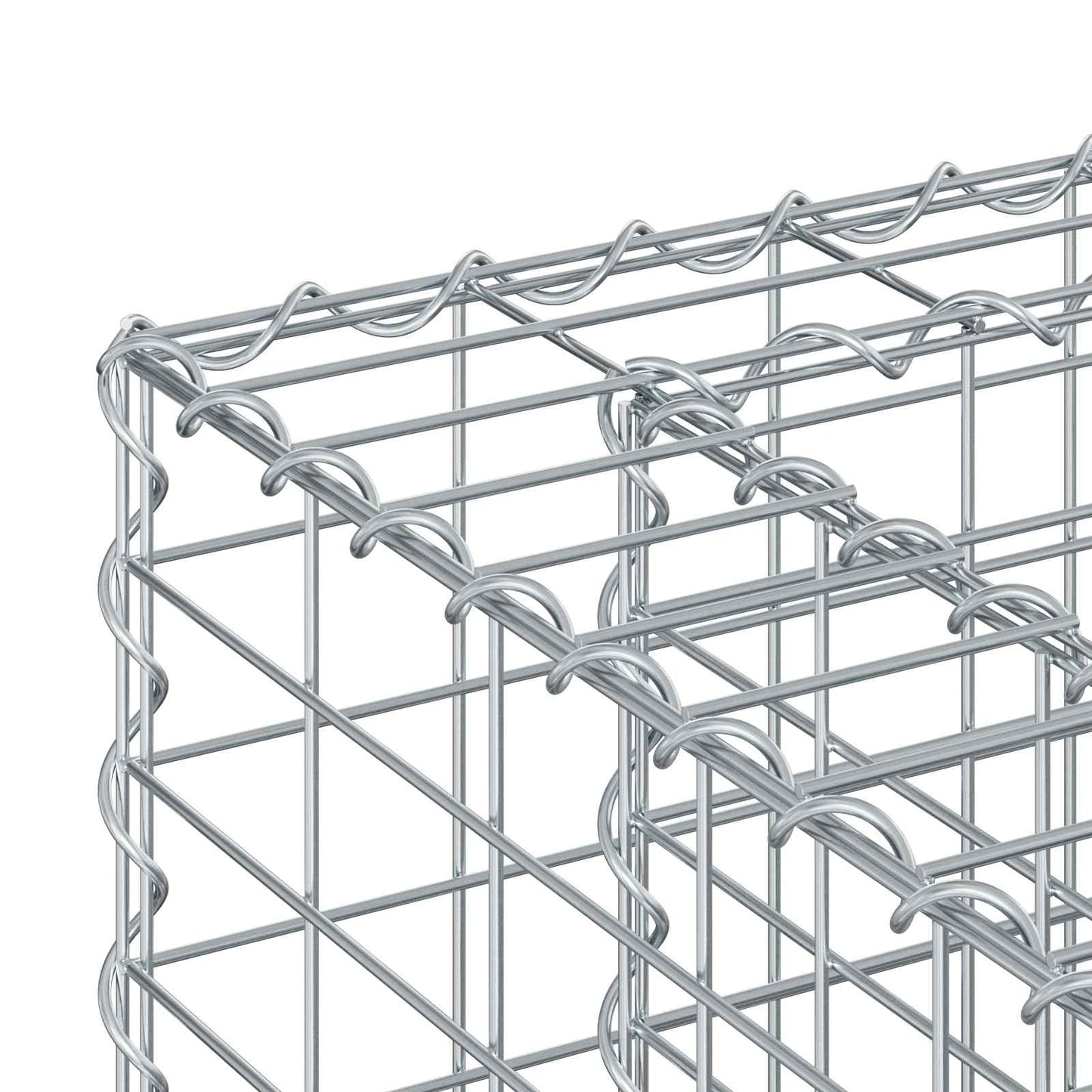 Gabion hevet seng sølv 50 x 50 x 80 cm Galvanisert Stål vidaXL