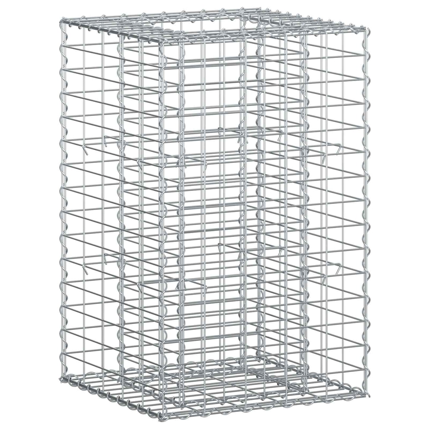 Gabion hevet seng sølv 50 x 50 x 80 cm Galvanisert Stål vidaXL
