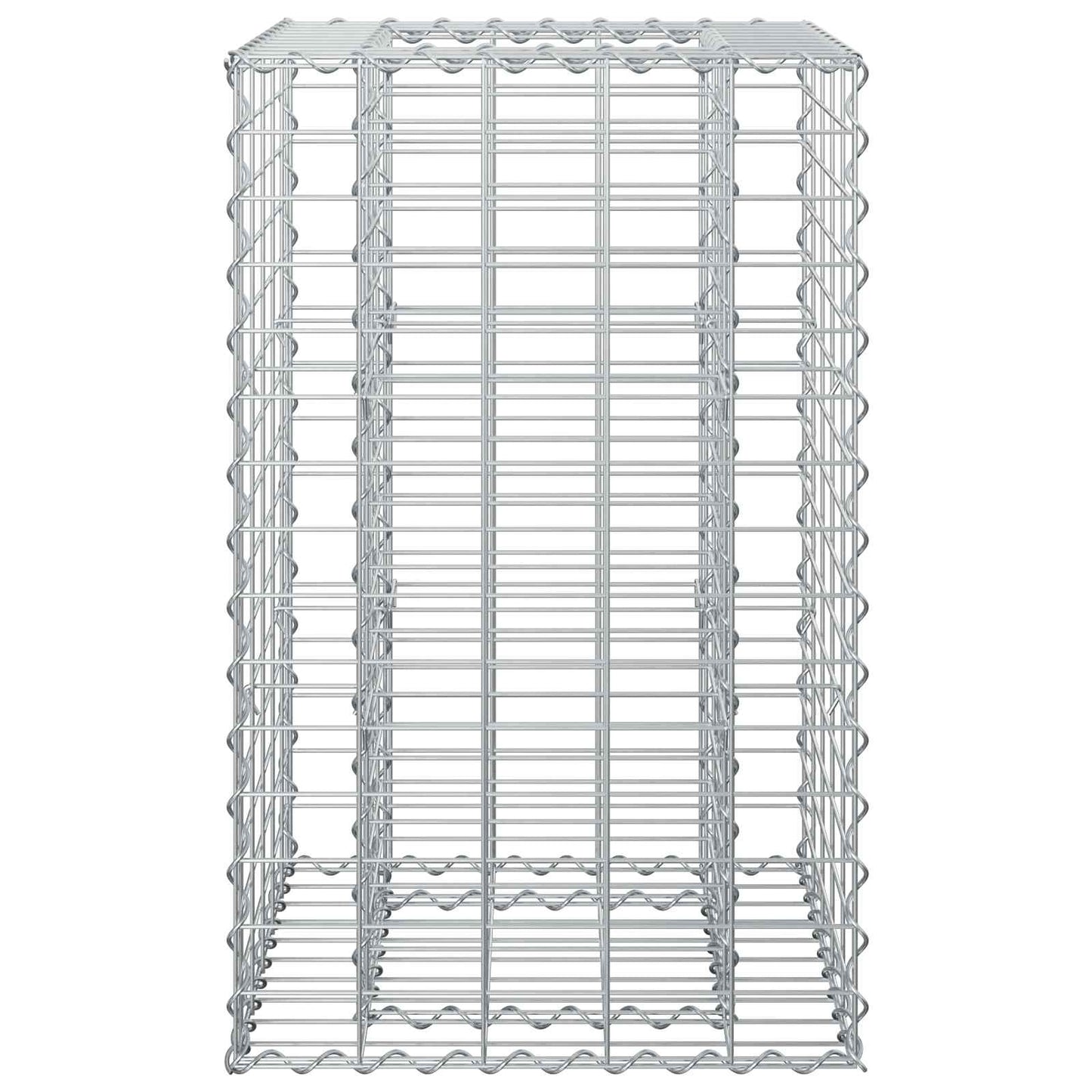 Gabion hevet seng sølv 50 x 50 x 80 cm Galvanisert Stål vidaXL