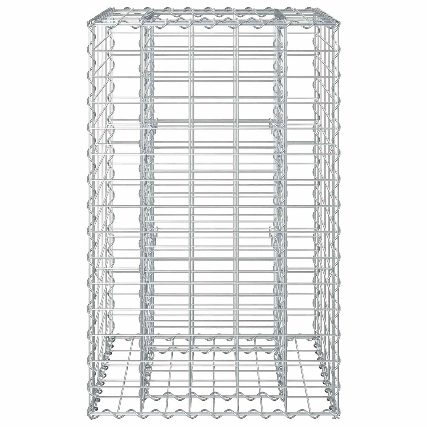Gabion hevet seng sølv 50 x 50 x 80 cm Galvanisert Stål vidaXL