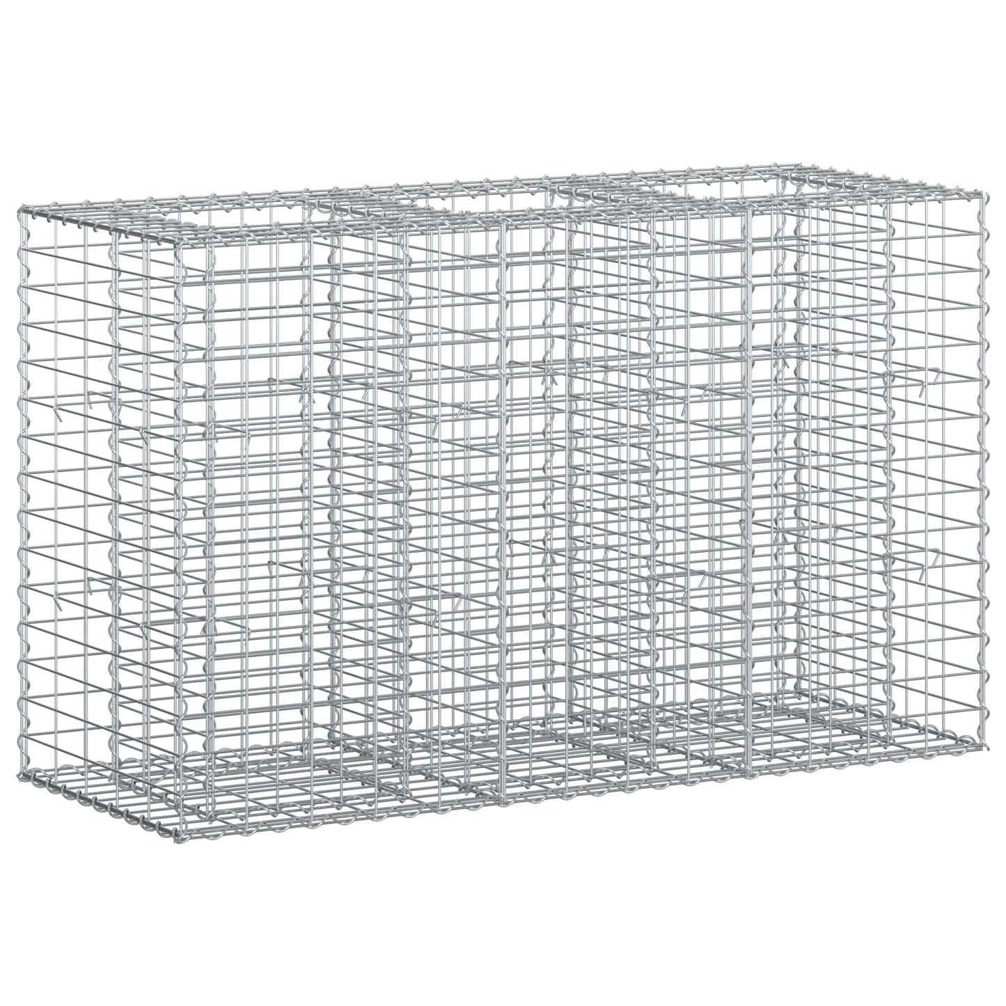 Gabion hevet seng sølv 130 x 50 x 80 cm Galvanisert Stål vidaXL
