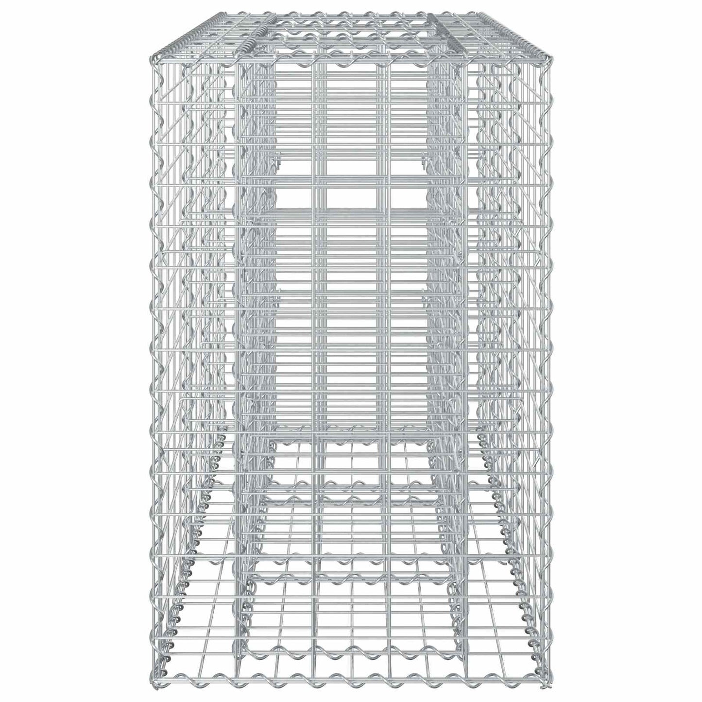 Gabion hevet seng sølv 130 x 50 x 80 cm Galvanisert Stål vidaXL