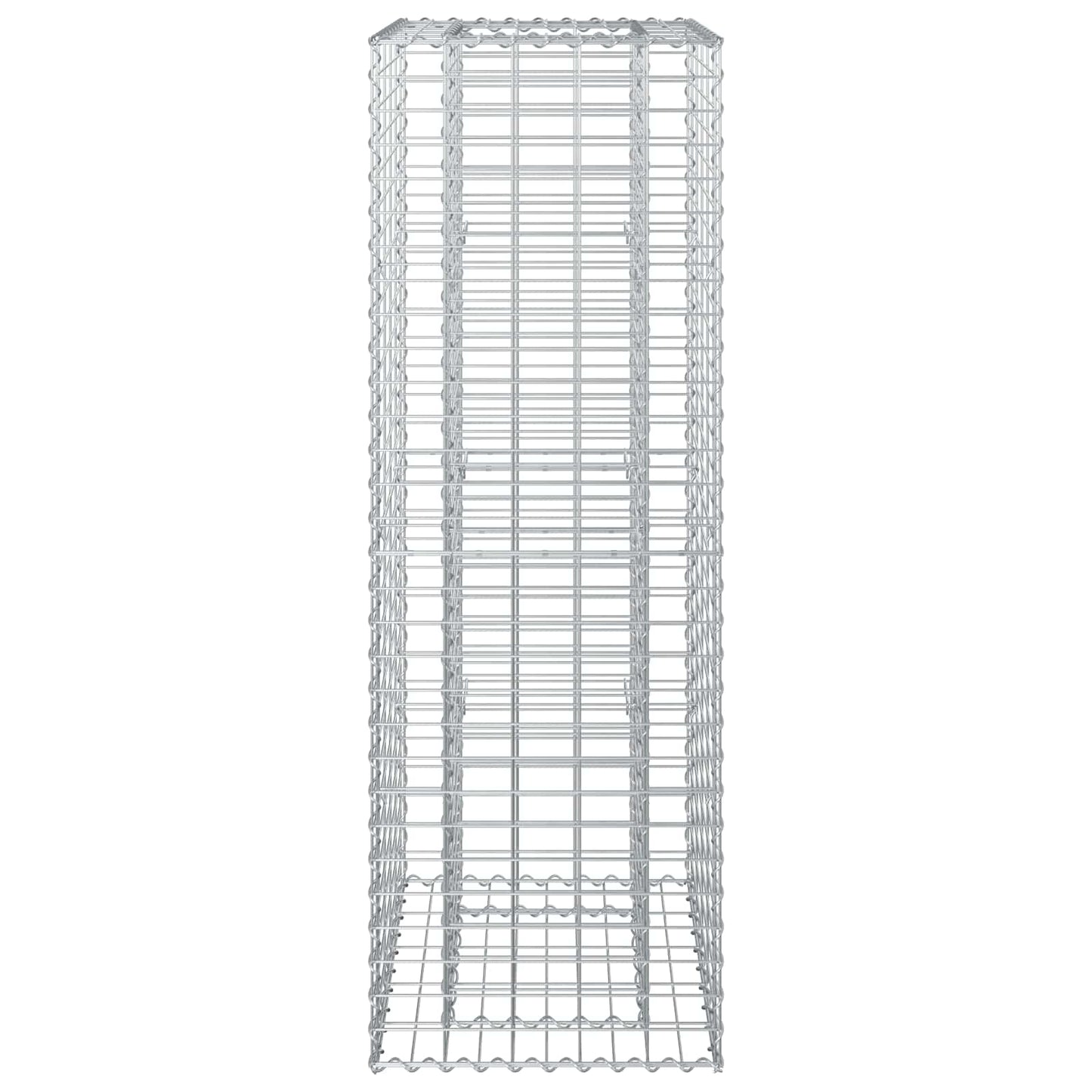 Gabion hevet seng sølv 50 x 50 x 150 cm Galvanisert Stål vidaXL
