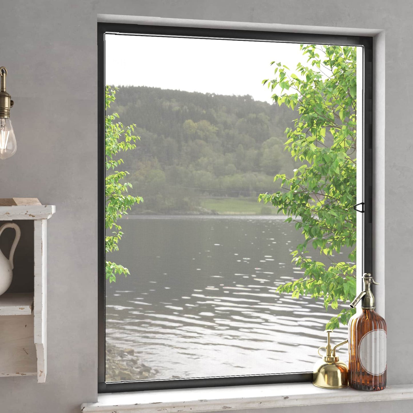 Insektmaske for vinduer Anthracite 110 x 130 cm