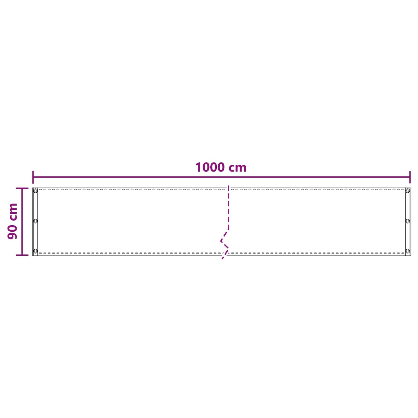 Balkong Skjerm Terrakotta 90 x 1000 cm HDPE og Aluminium