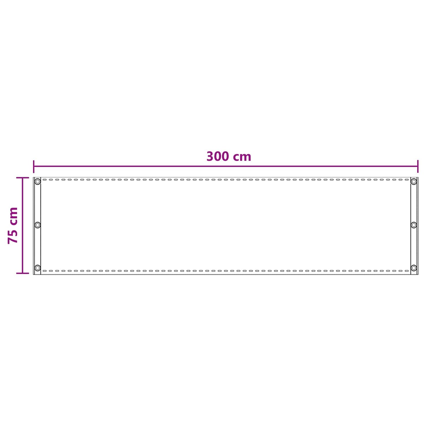 Balkong Skjerm sand 75 x 300 cm HDPE og Aluminium