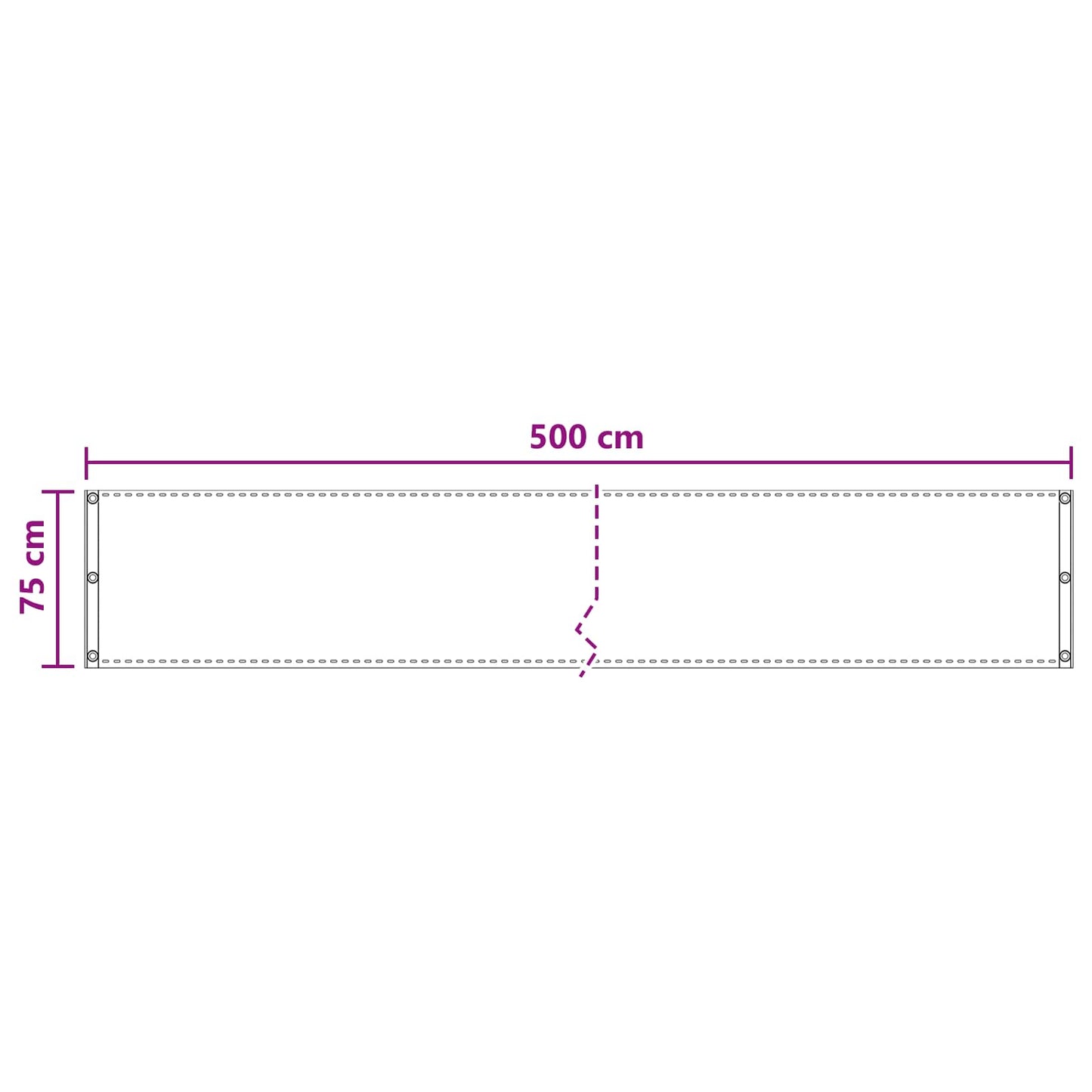 Balkong Skjerm sand 75 x 500 cm HDPE og Aluminium