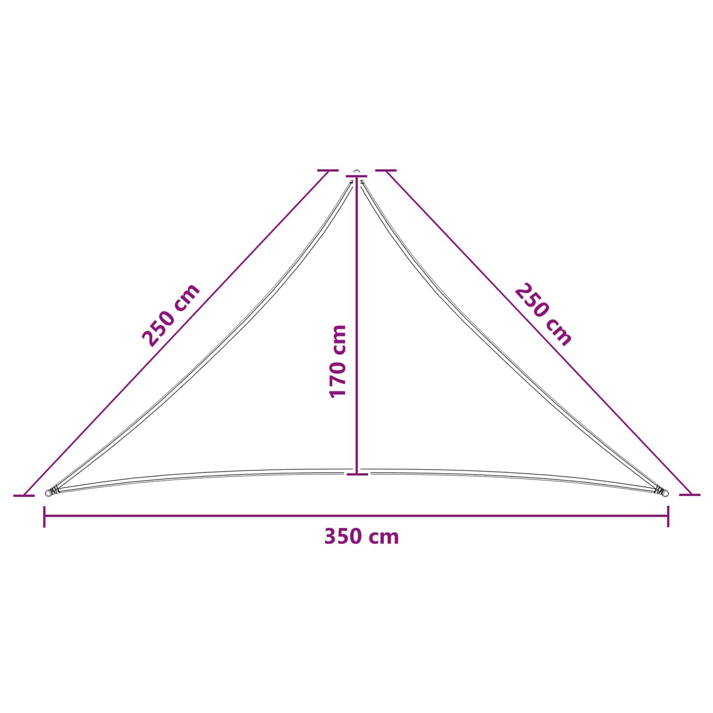 Solseil Lys Grå og Hvit 2,5 x 2,5 x 3,5 m HDPE